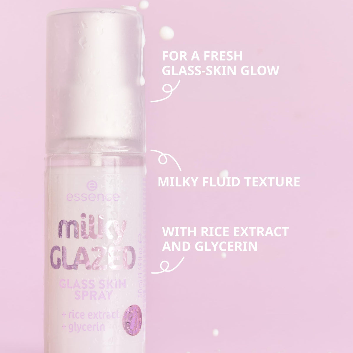 Essence milky GLAZED GLASS SKIN SPRAY Hydrating Face Mist - 50 ml
