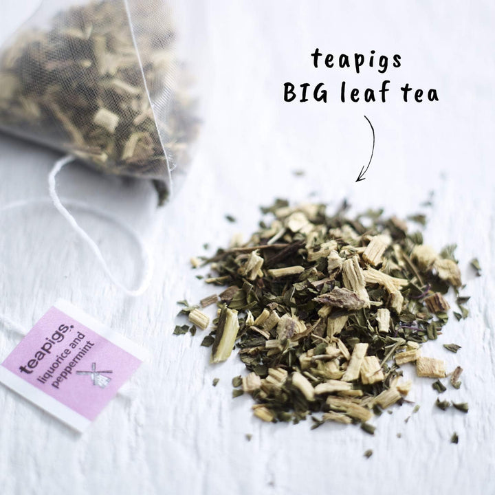 Teapigs Liquorice and Peppermint Tea - 50 Whole Leaf Tea Bags, Naturally Caffeine-Free Herbal Infusion