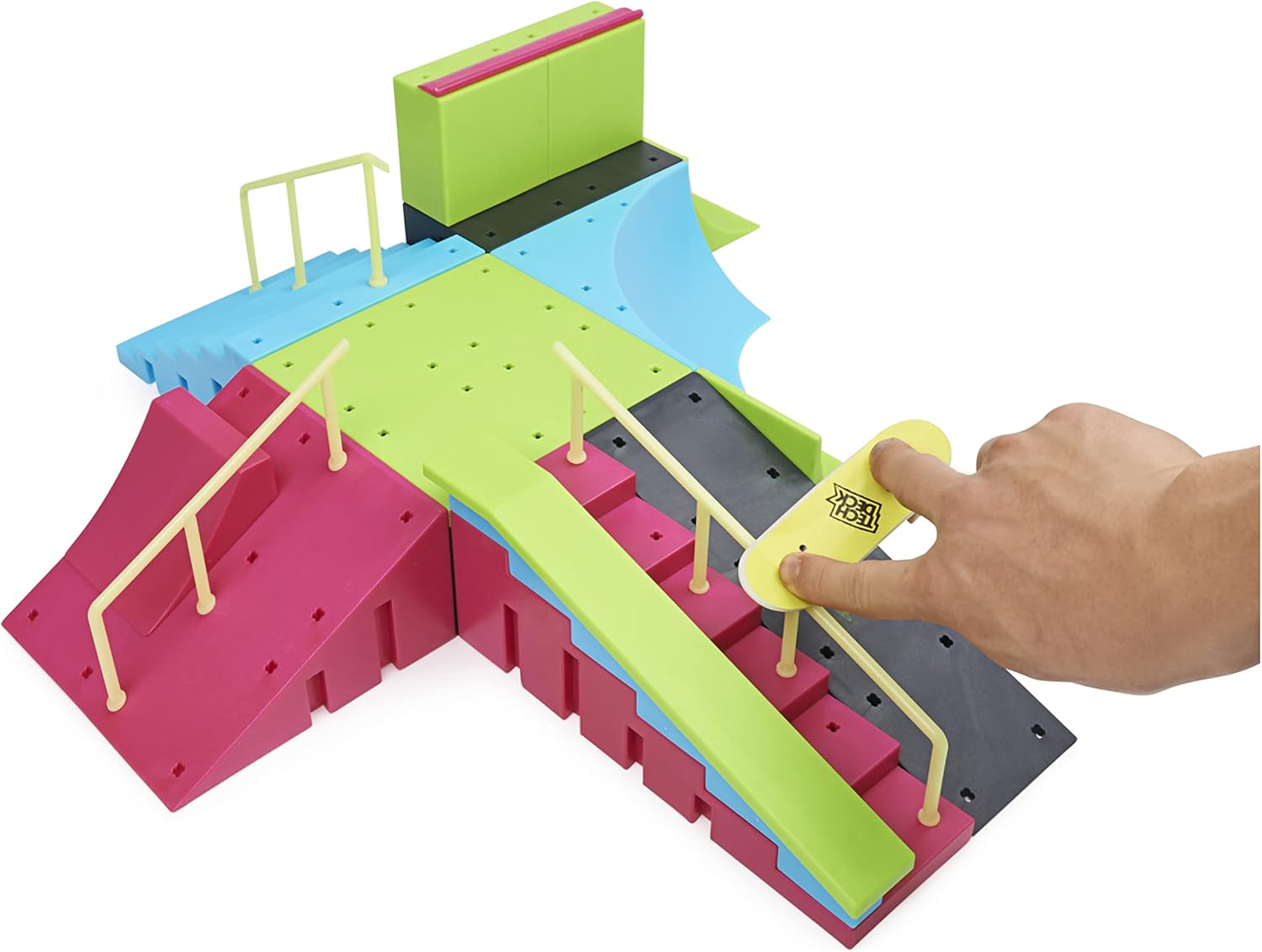 Tech Deck Neon Mega Park X-Connect Creator - Glow-in-the-Dark Customizable Skatepark Playset for Ages 6+ 2