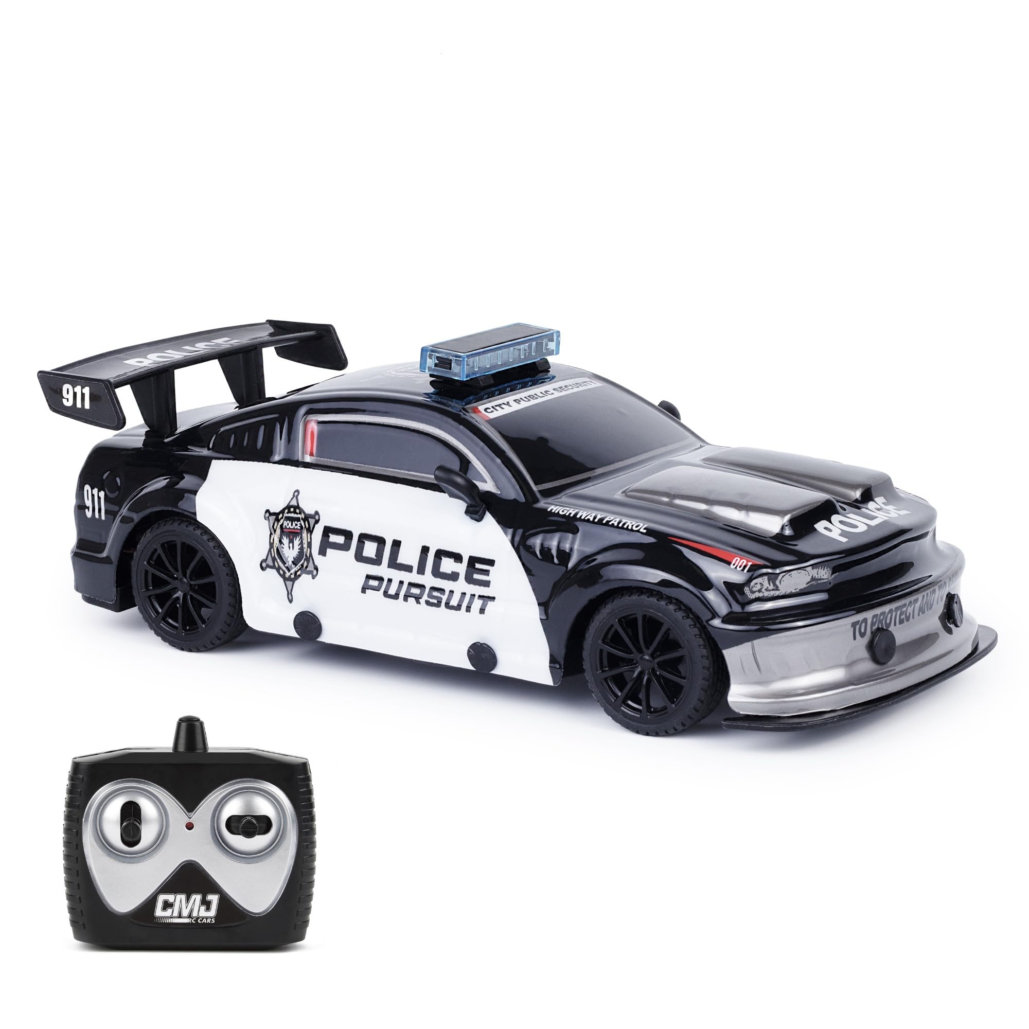 CMJ RC Cars Road Rebel Police Pursuit 1:24 Scale Remote Control Car - 12KM/H Speed | 2.4GHz Frequency | Ages 3+