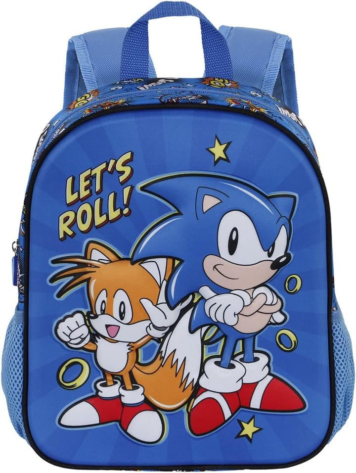 Karactermania Sega-Sonic Lets Roll Small 3D Backpack, Blue (04467)