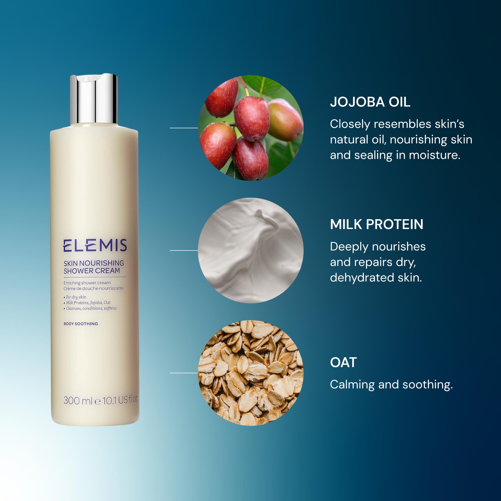 Elemis Skin Nourishing Body Wash - Enriched with Macadamia & Jojoba Oils for Satin Soft Skin, 300ml 4