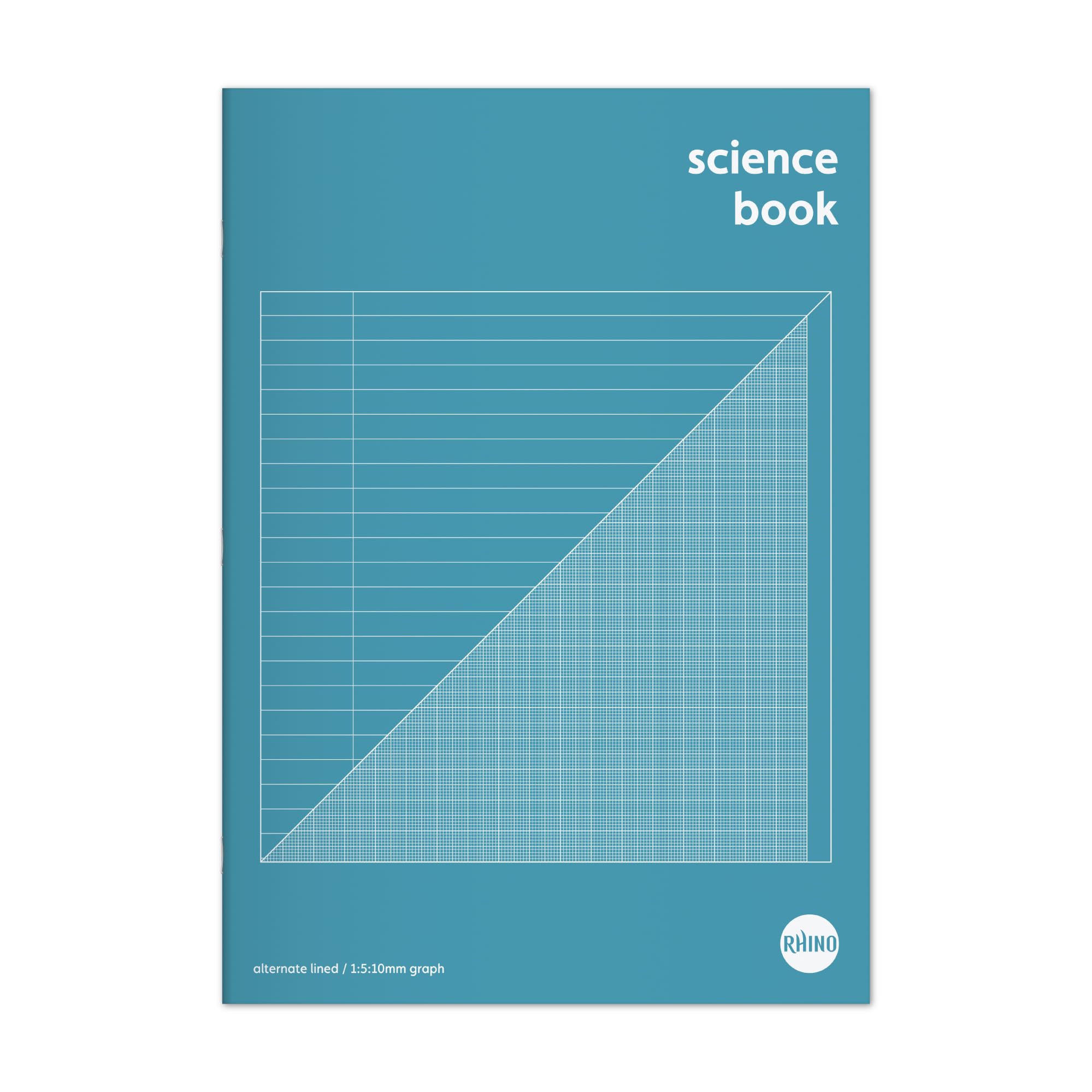 Rhino A4 Science Exercise Book - 64 Pages | 8mm Lined/Margin & 10mm Graph Ruling | 90gsm Paper
