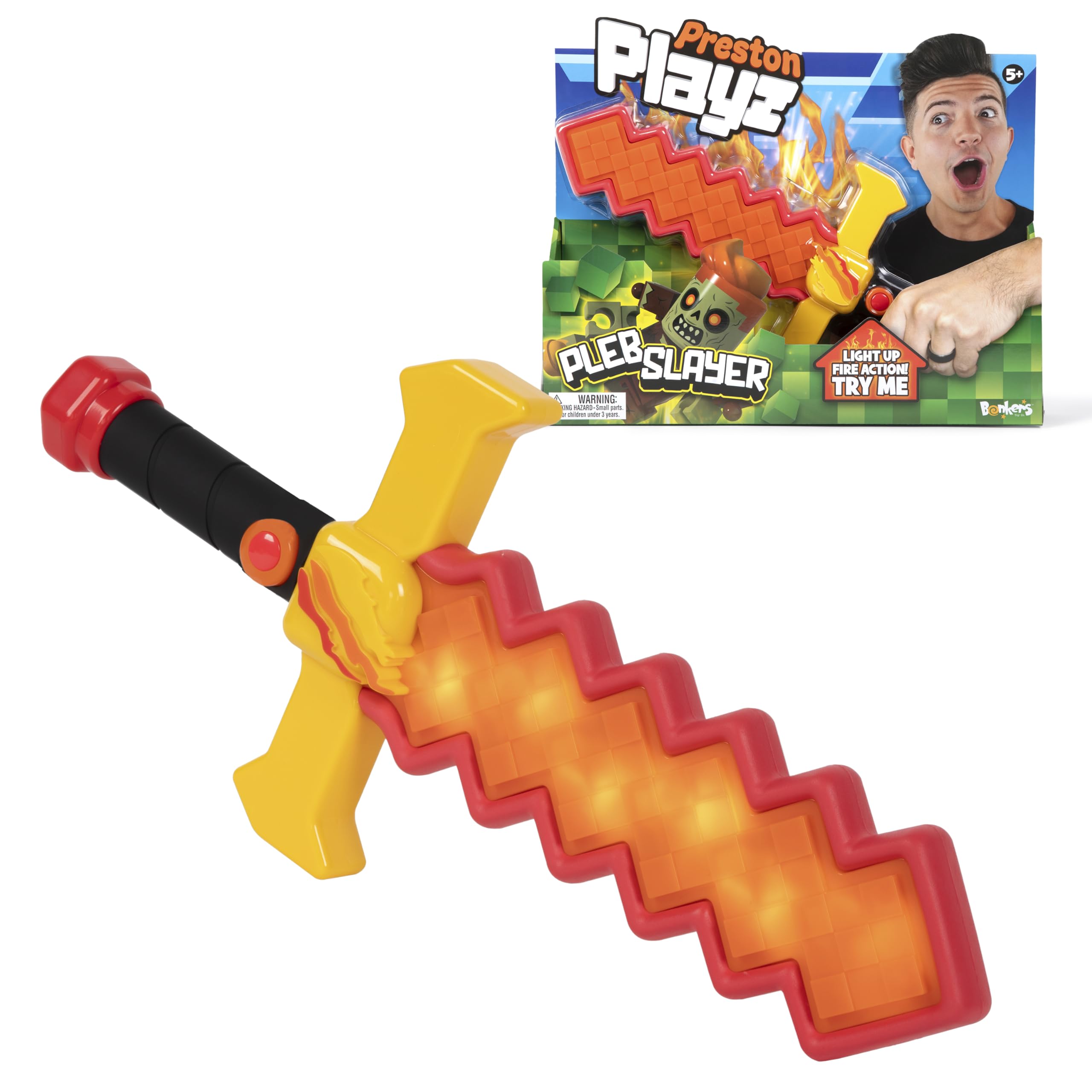 PrestonPlayz Pleb Slayer Sword - Glows, Foam Encased Plastic, Ages 5+