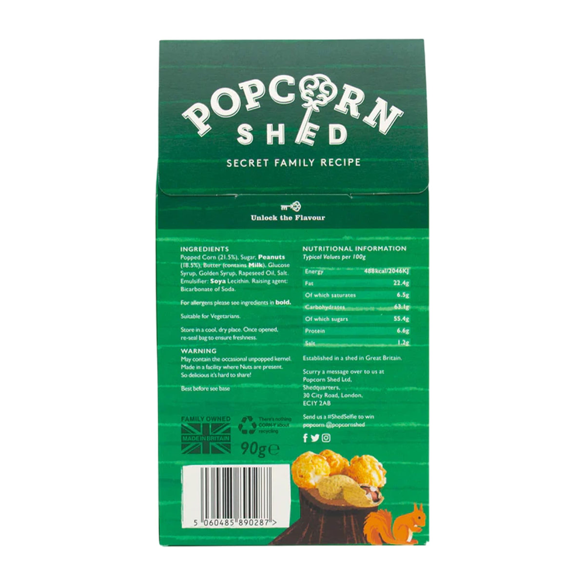 Popcorn Shed Peanut Butter Gourmet Popcorn - 3 x 80 g