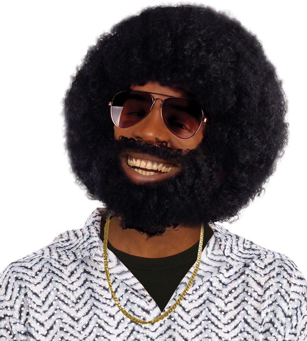 Bristol Novelty Afro Wig and Facial Hair - One Size 1