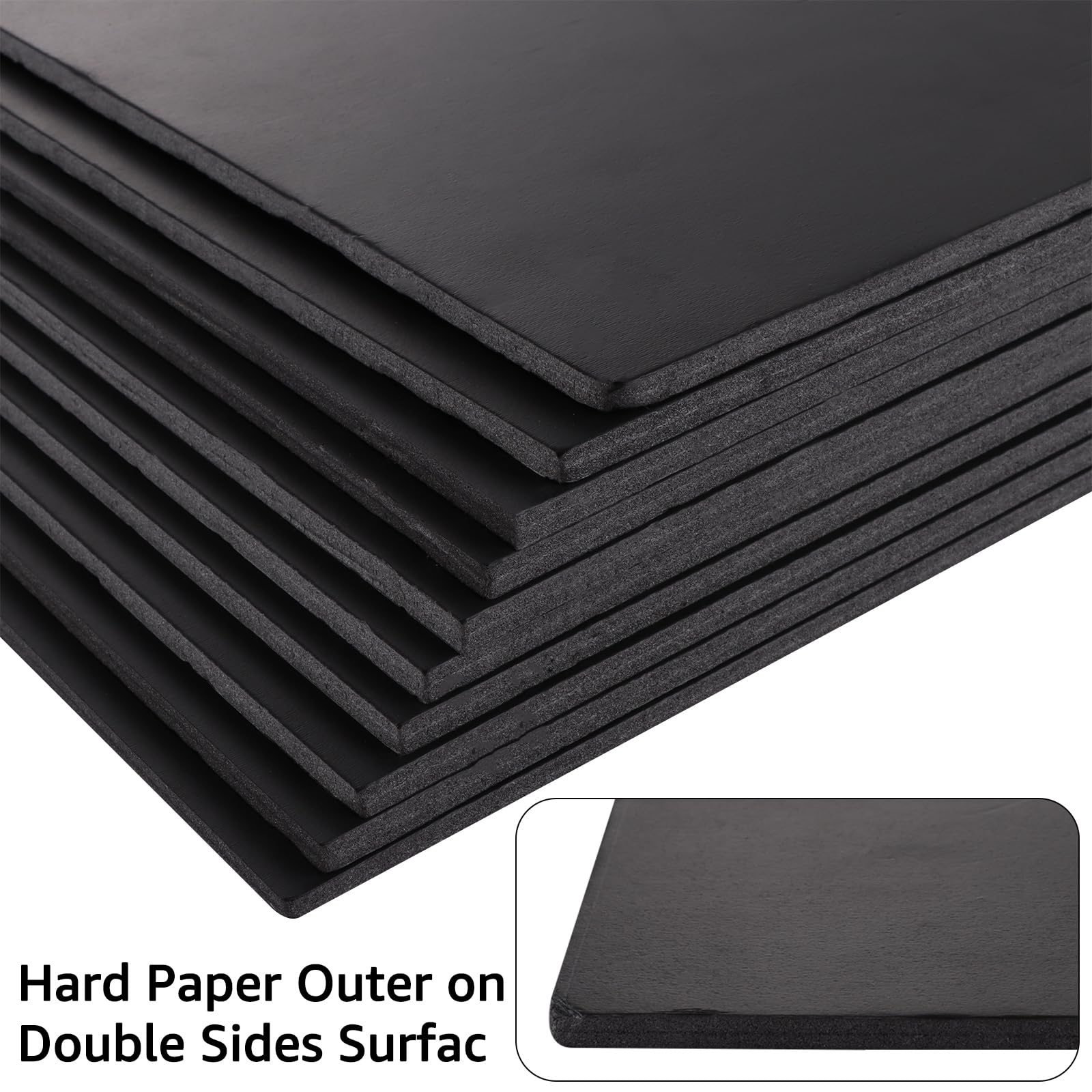 ASelected Black Foam Board - 10 Pack A3 Size, 5mm Thick Polystyrene Sheet for Crafting & Display 5