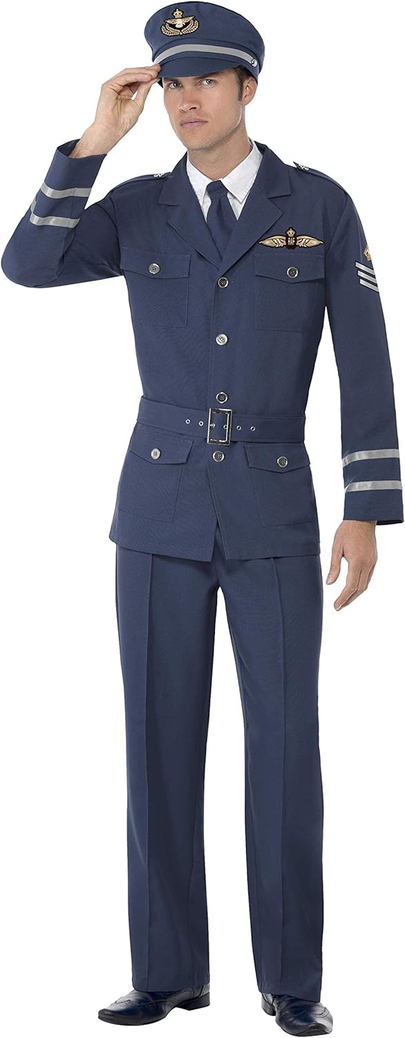 Smiffys WW2 Air Force Captain Costume - Adult Men's Size M (38830)