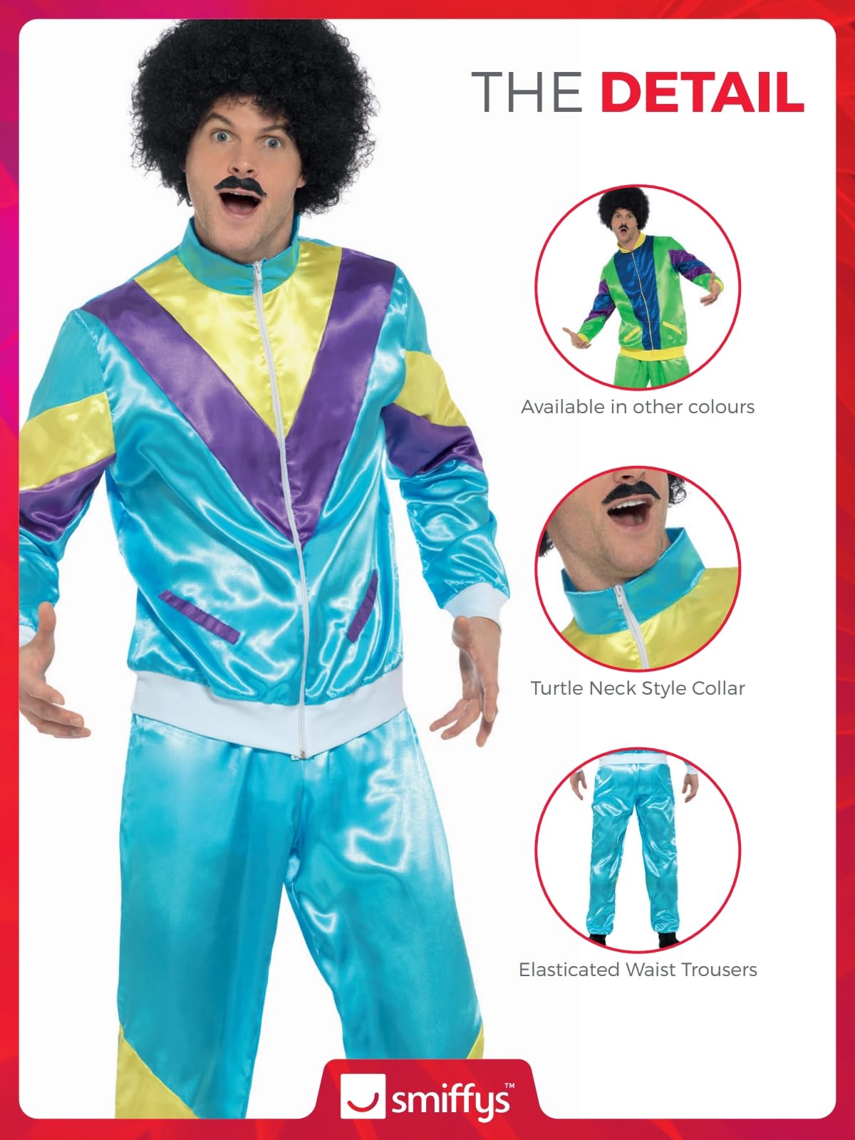 Smiffys 1980s Scouser Shell Suit Costume - Men's Size M 4