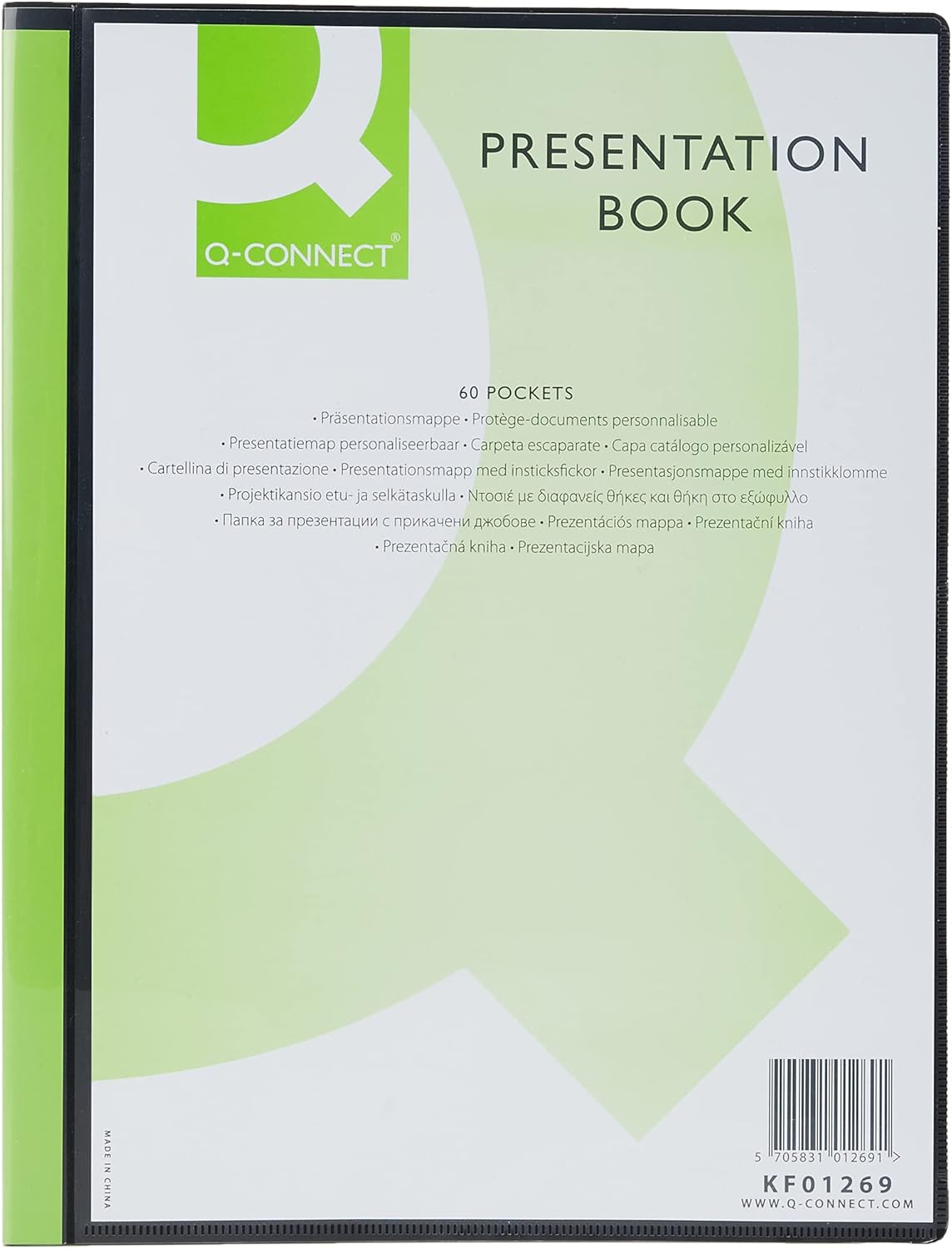 Q-Connect KF01269 60-Pocket Presentation Book - Black