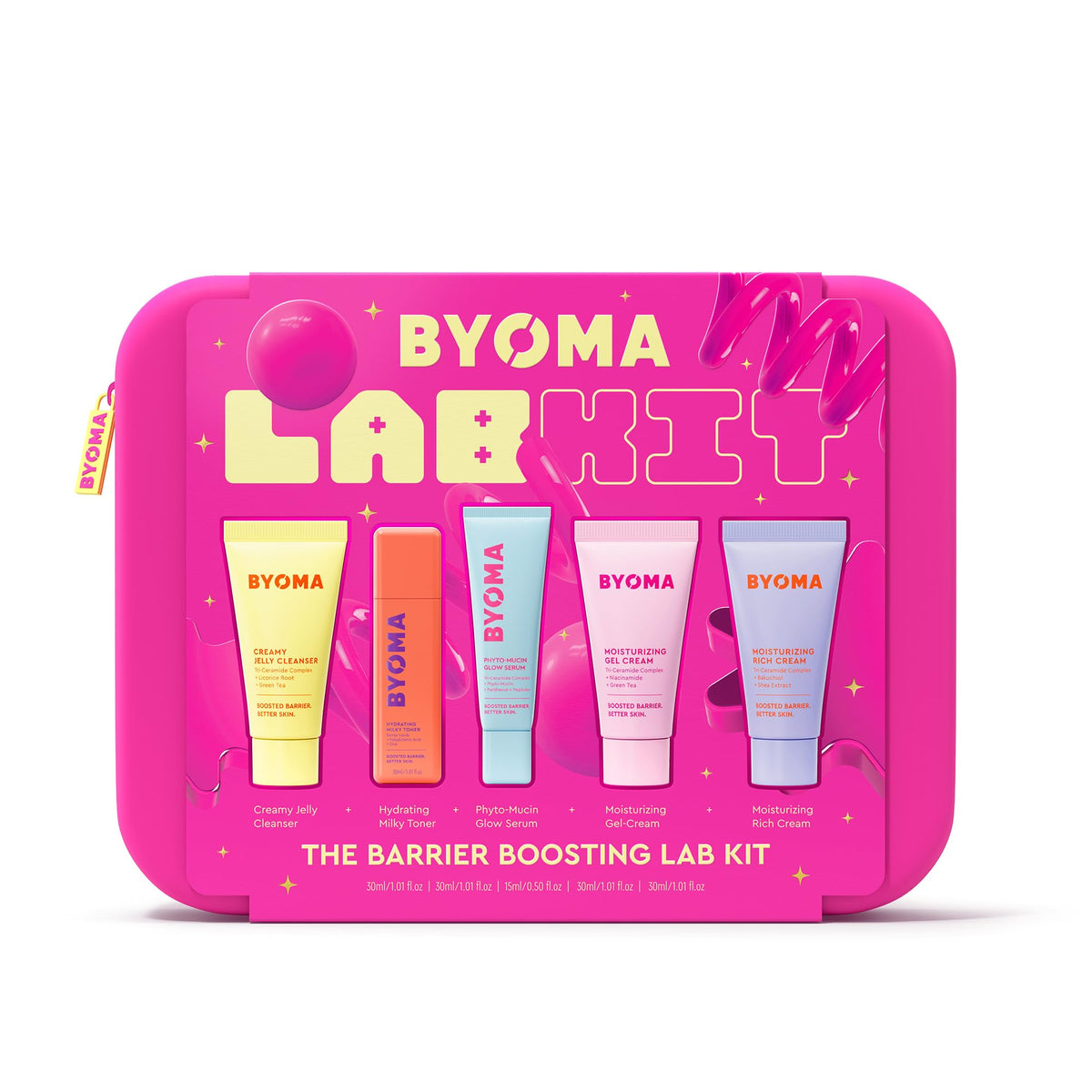 BYOMA Barrier Boosting Lab Kit - Skincare Set, 5 Travel-Size Products
