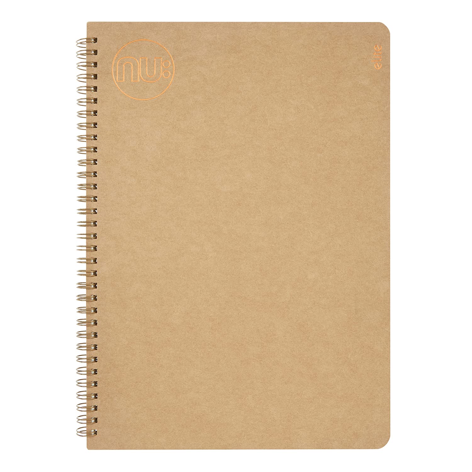 nu: A4 Wirebound Notebook - 160 Pages Ruled Paper | Recycled Manilla Cover | Bronze Twin-Wire Binding