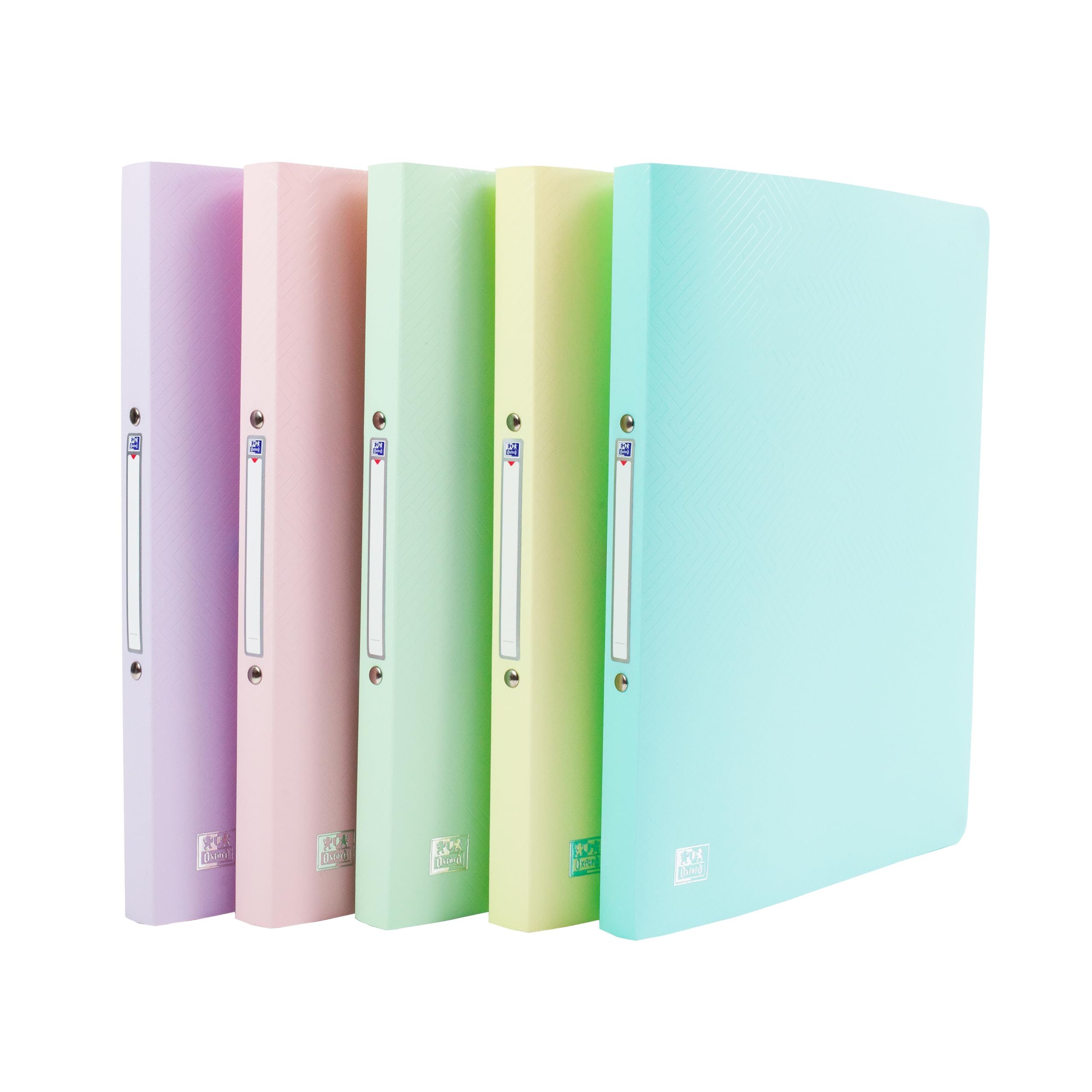 Oxford A4 Pastel Ring Binders - 20mm Spine, 100 Sheet Capacity | Pack of 5