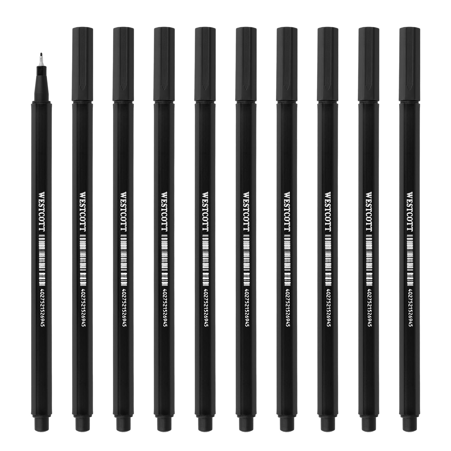 Westcott Fineliner Pens - 0.4mm Precise Line | Black Ink | 10 Pack