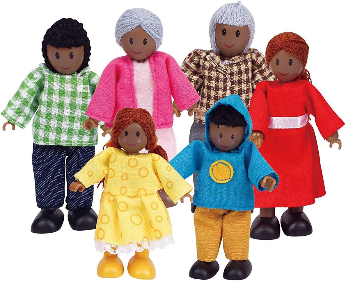 Hape E3501 Happy Family - African American Wooden Dolls House Playset for Kids 3+ 1