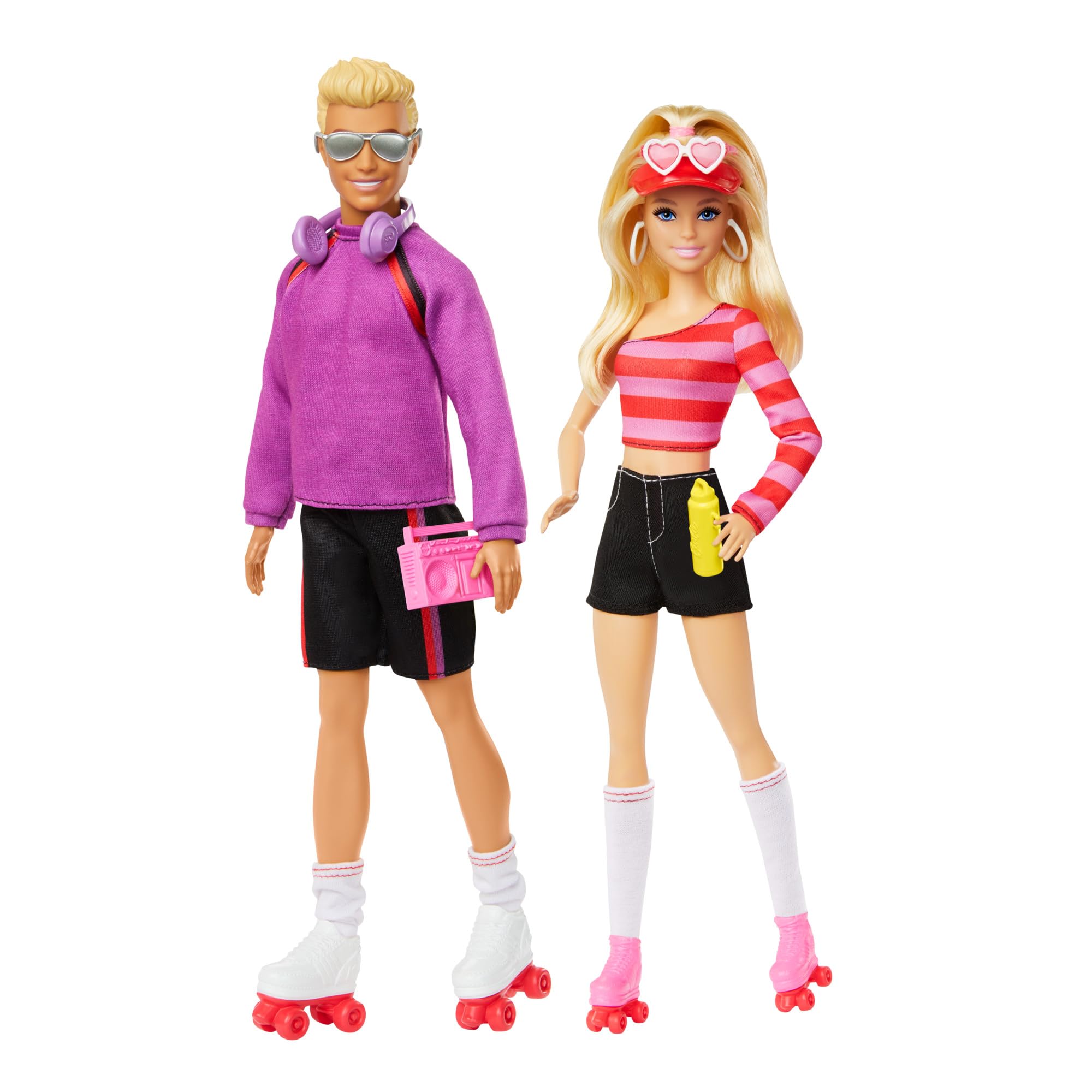 Barbie Fashionistas Roller-Skating Barbie & Ken 2-Doll Set with 6 Accessories | 65th Anniversary Collectible HXK90 1