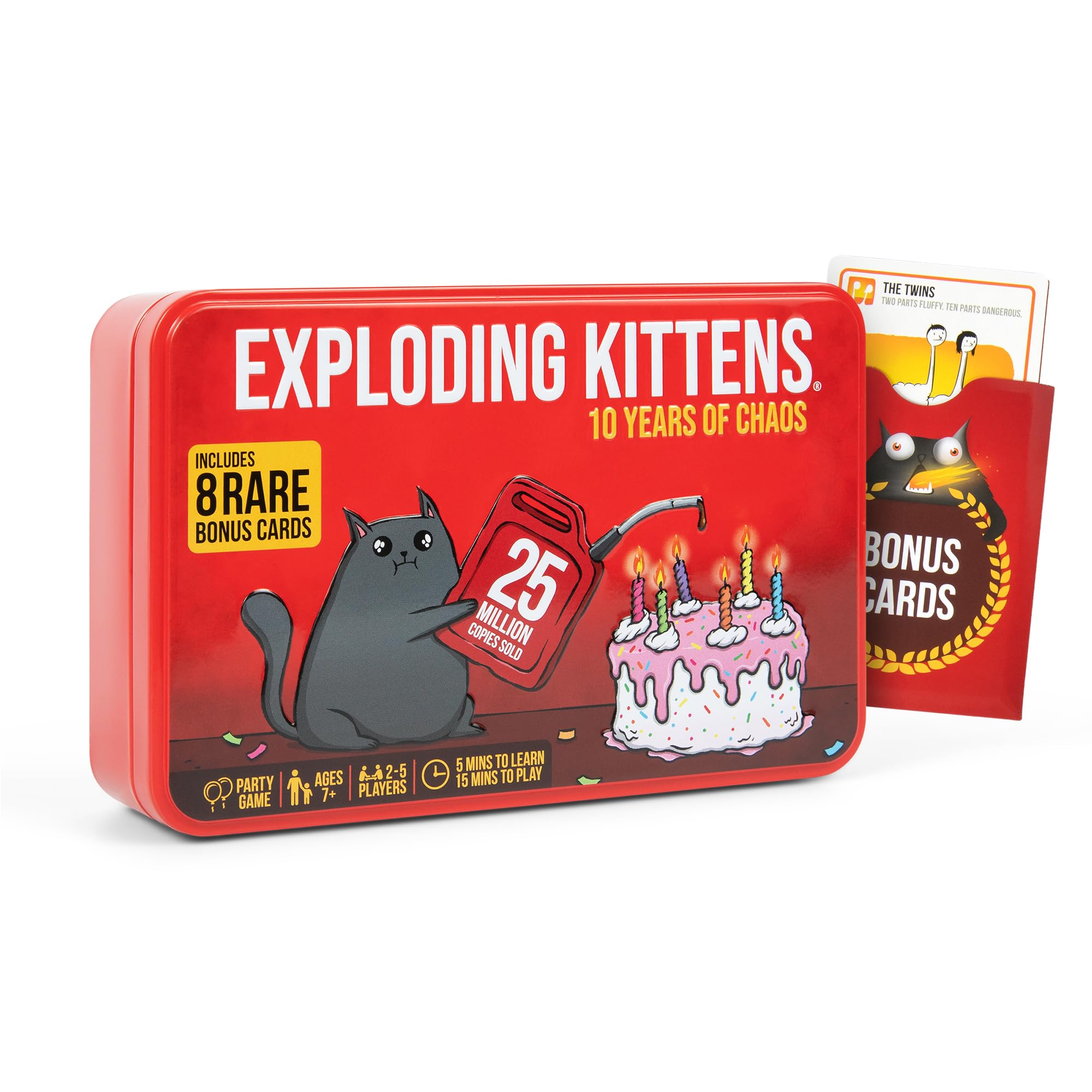 Exploding Kittens 10th Anniversary Tin - Card Game for 2-5 Players, Ages 7+ 1