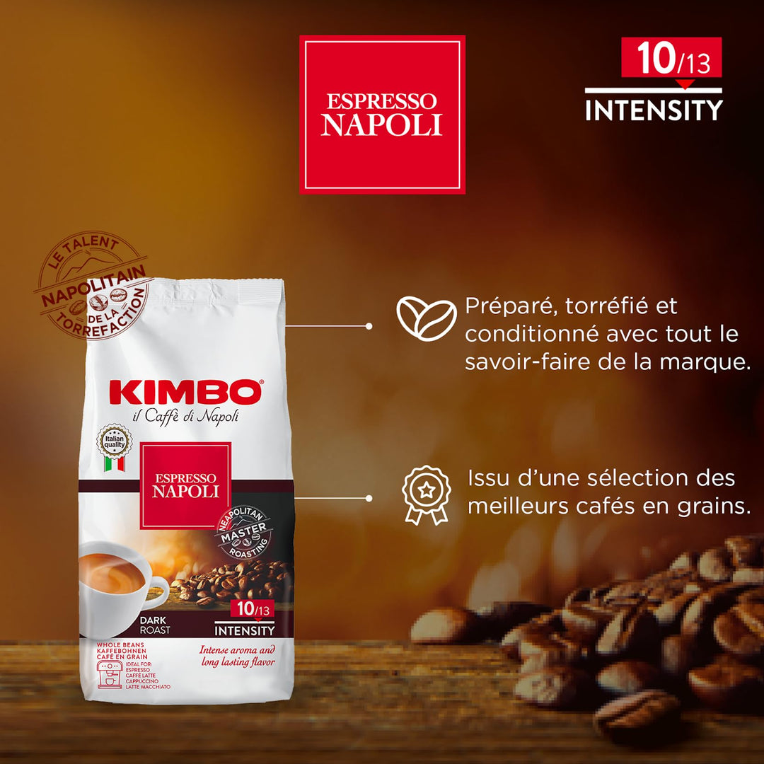 Kimbo Espresso Napoli Whole Coffee Beans - Dark Roast 250g