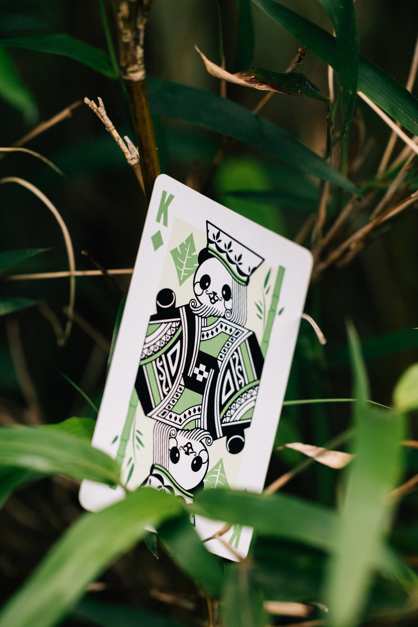 Bicycle Panda Cute Animal Playing Cards, 1 Deck, Green