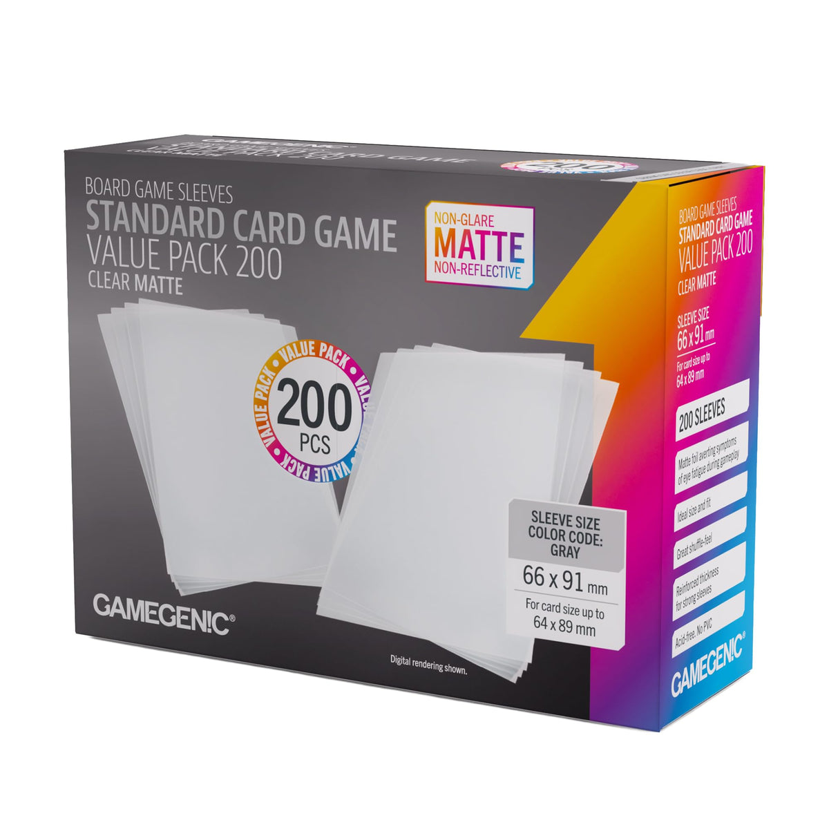 Gamegenic Unit Matte Sleeves Value Pack - 200 Sleeves | Clear | 100 Microns Thick