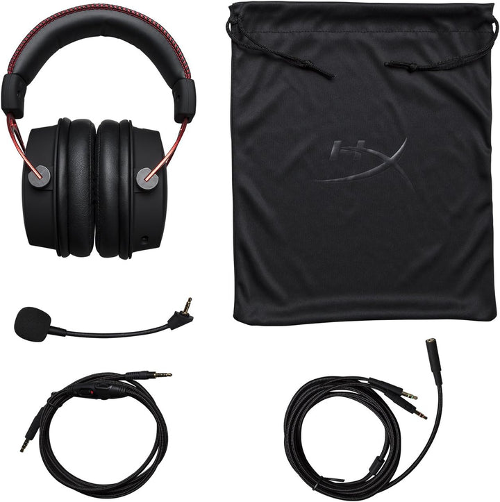 HyperX Cloud Alpha Gaming Headset with Dual Chamber Drivers, Detachable Noise-Cancellation Mic, Compatible with PS5, Xbox Series X|S, PC