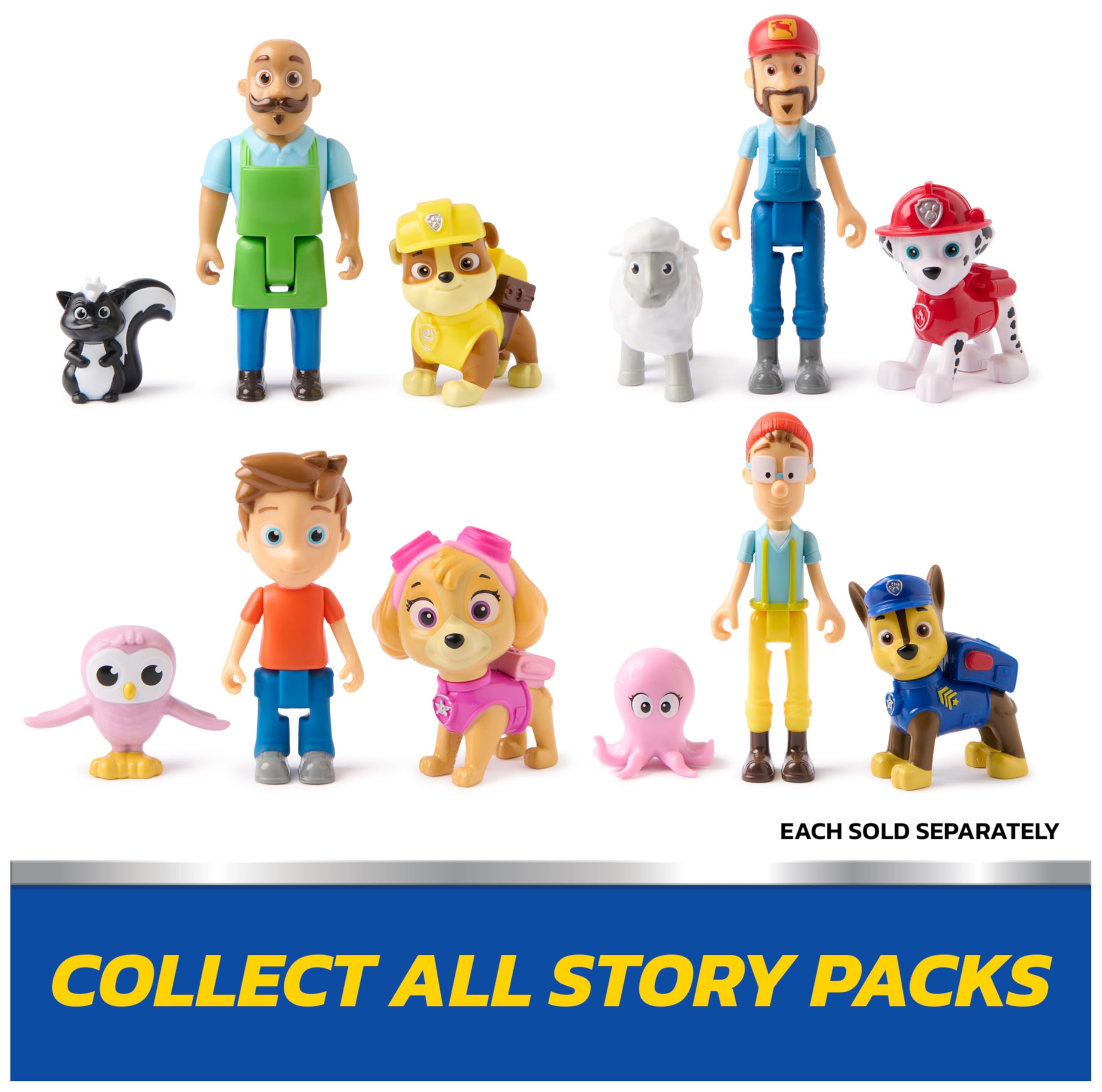 Paw Patrol Chase & Captain Turbot Figure Pack with Baby Octopus Toy Figure | Ages 3+ | 3 Figures Included 5