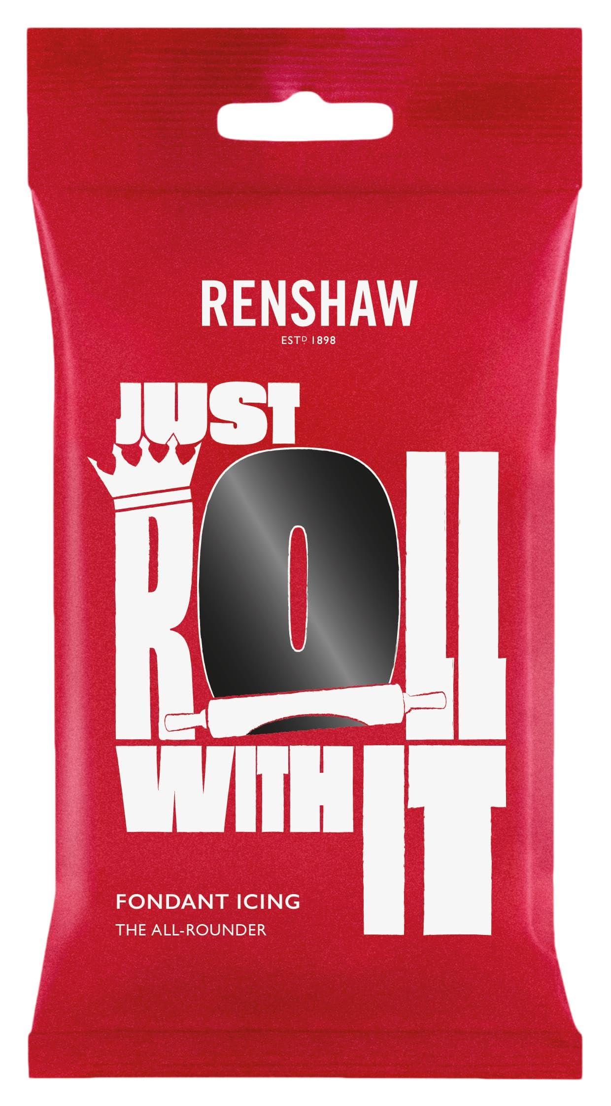 Renshaw Jet Black Just Roll With It Fondant Icing - 250g | Vegan & Vegetarian Friendly