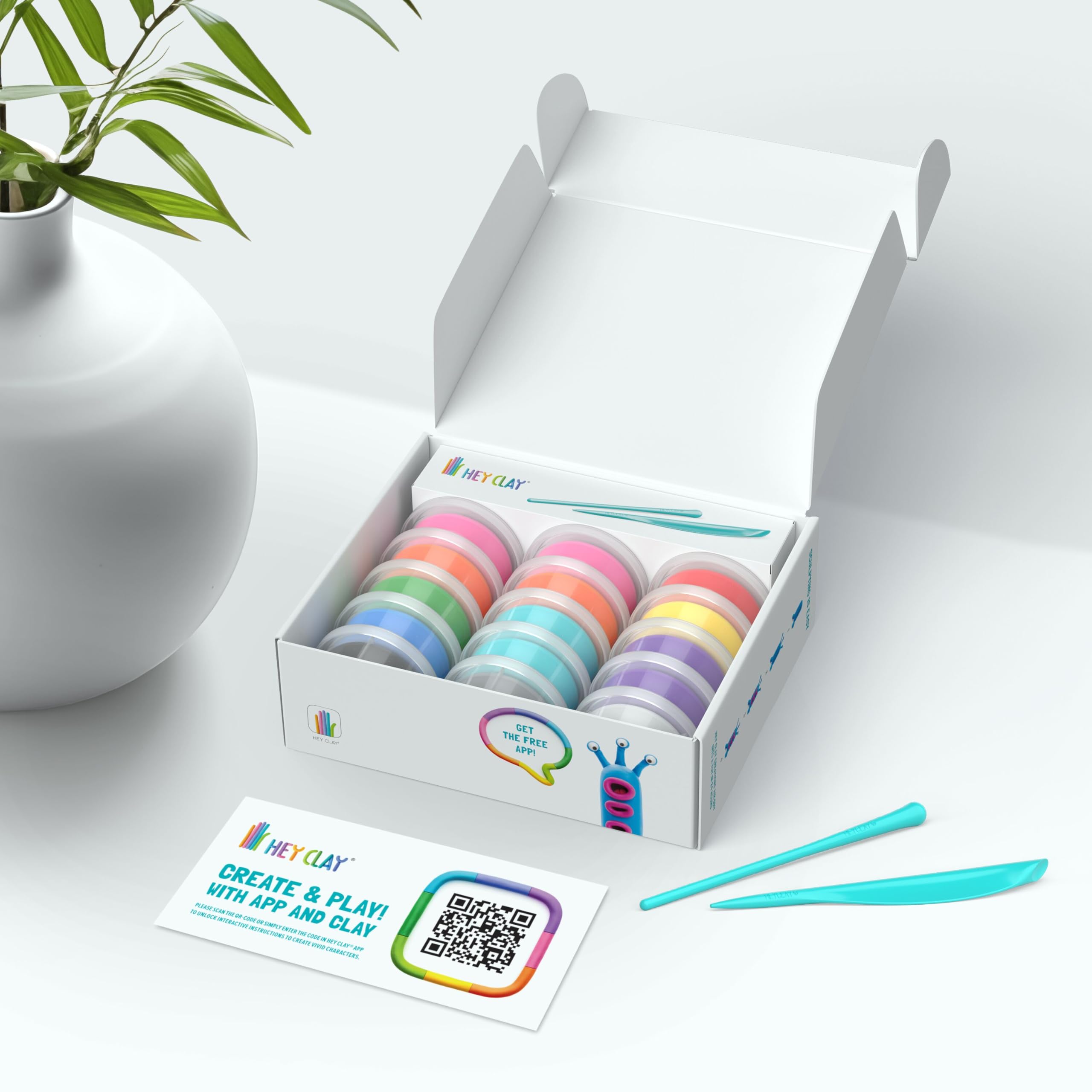 HEY CLAY Aliens Set - 15 Cans Air Dry Clay Modeling Kit for Kids | Non-Toxic, Mess-Free 2