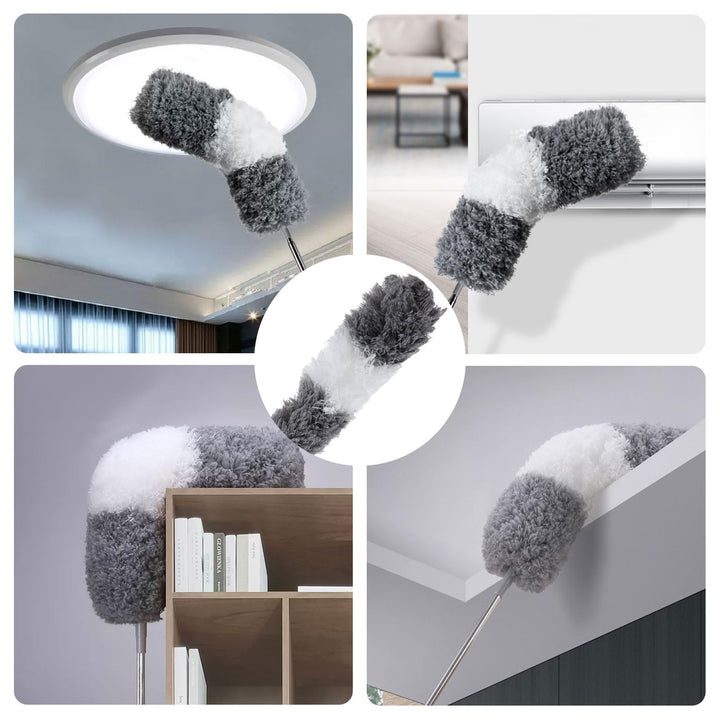 ASelected Extendable Microfiber Duster with 108" Telescoping Stainless Steel Pole