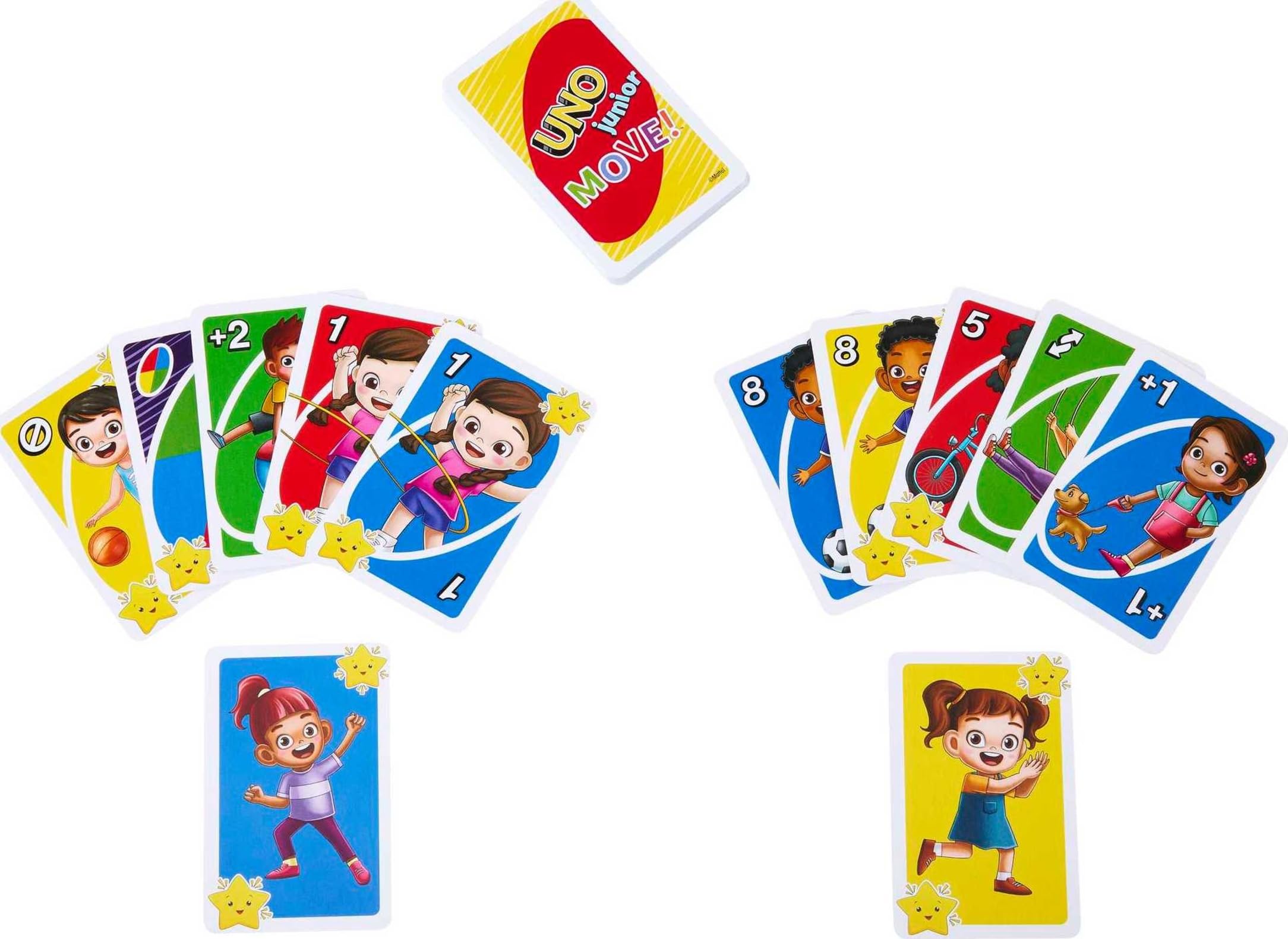 Mattel Games UNO Junior Move Kids Card Game with Action Rules for Family Night, Travel, Camping and Party, HNN03 2