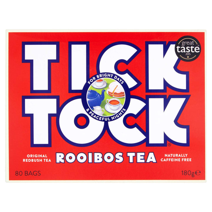 Tick Tock Rooibos Tea, 80 Teabags - Naturally Caffeine-Free Redbush Tea