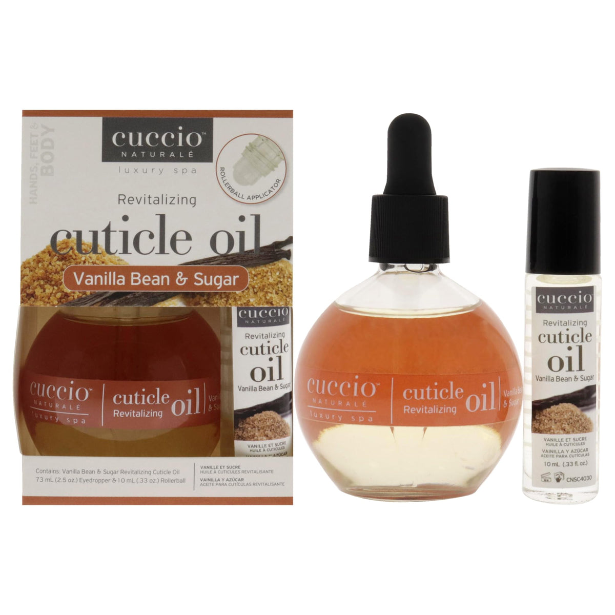 Cuccio Naturale Revitalizing Cuticle Oil - Vanilla Bean & Sugar, 68 ml + 10 ml Roll-on