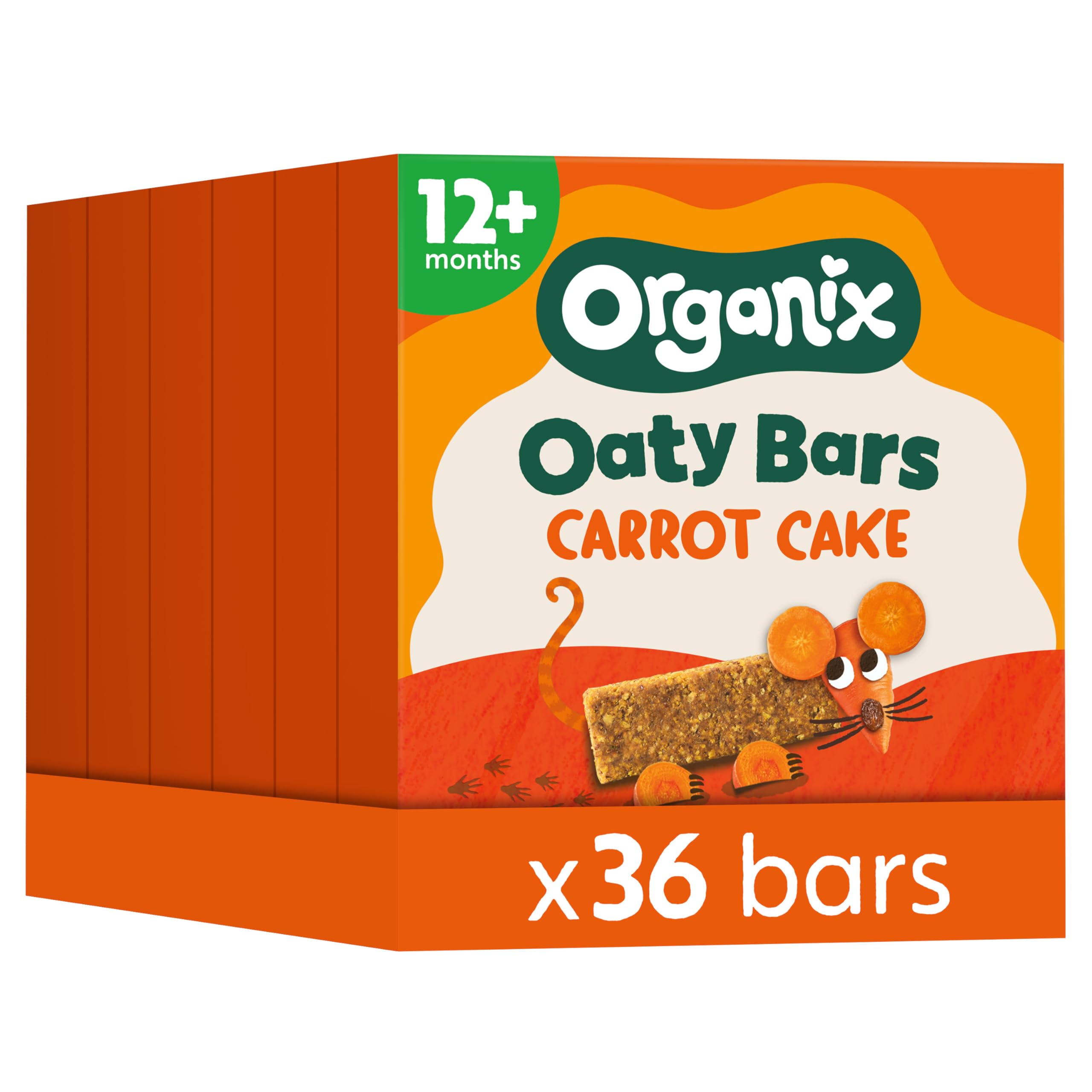 Organix Carrot Cake Organic Oaty Snack Bars - 6 Boxes of 6 x 23g 1