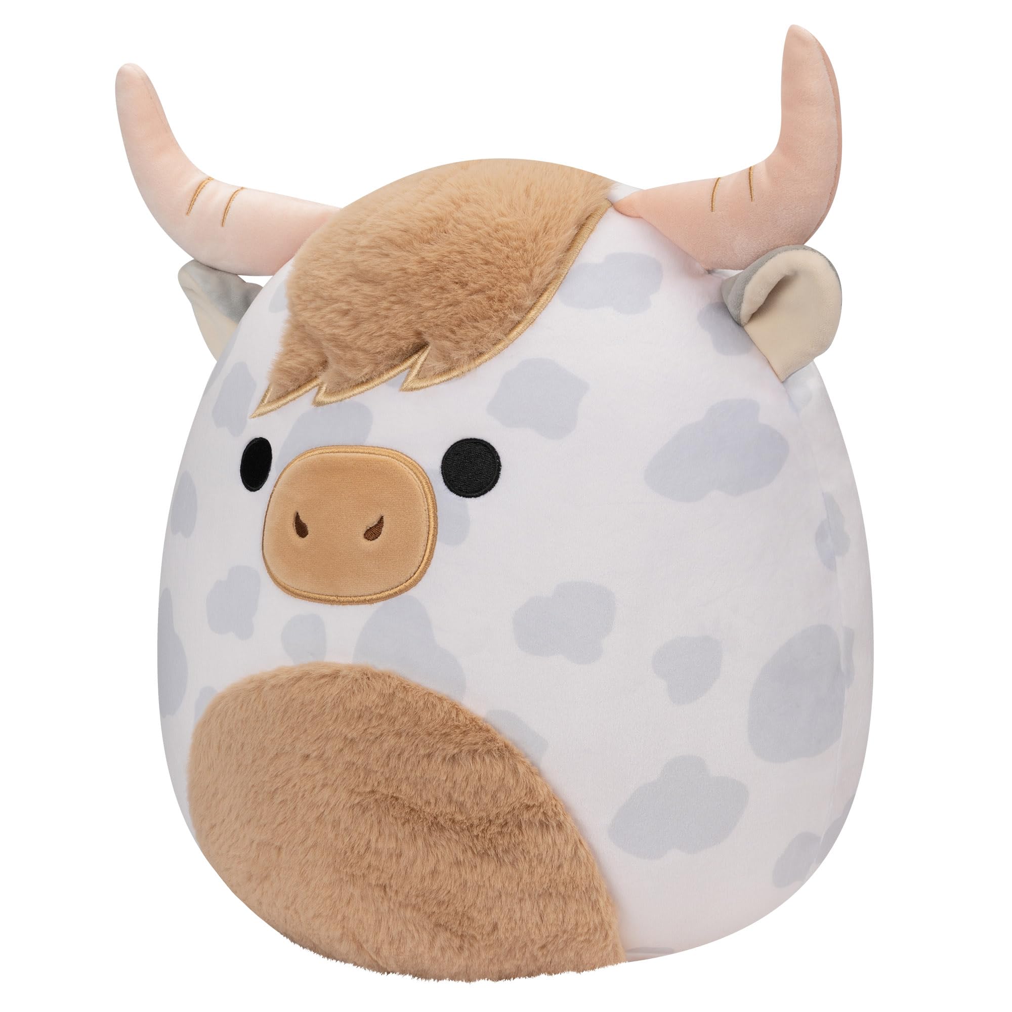 Squishmallows Borsa 12-Inch Spotted Highland Cow Plush - Soft Stuffed Animal for Kids 3+ 13