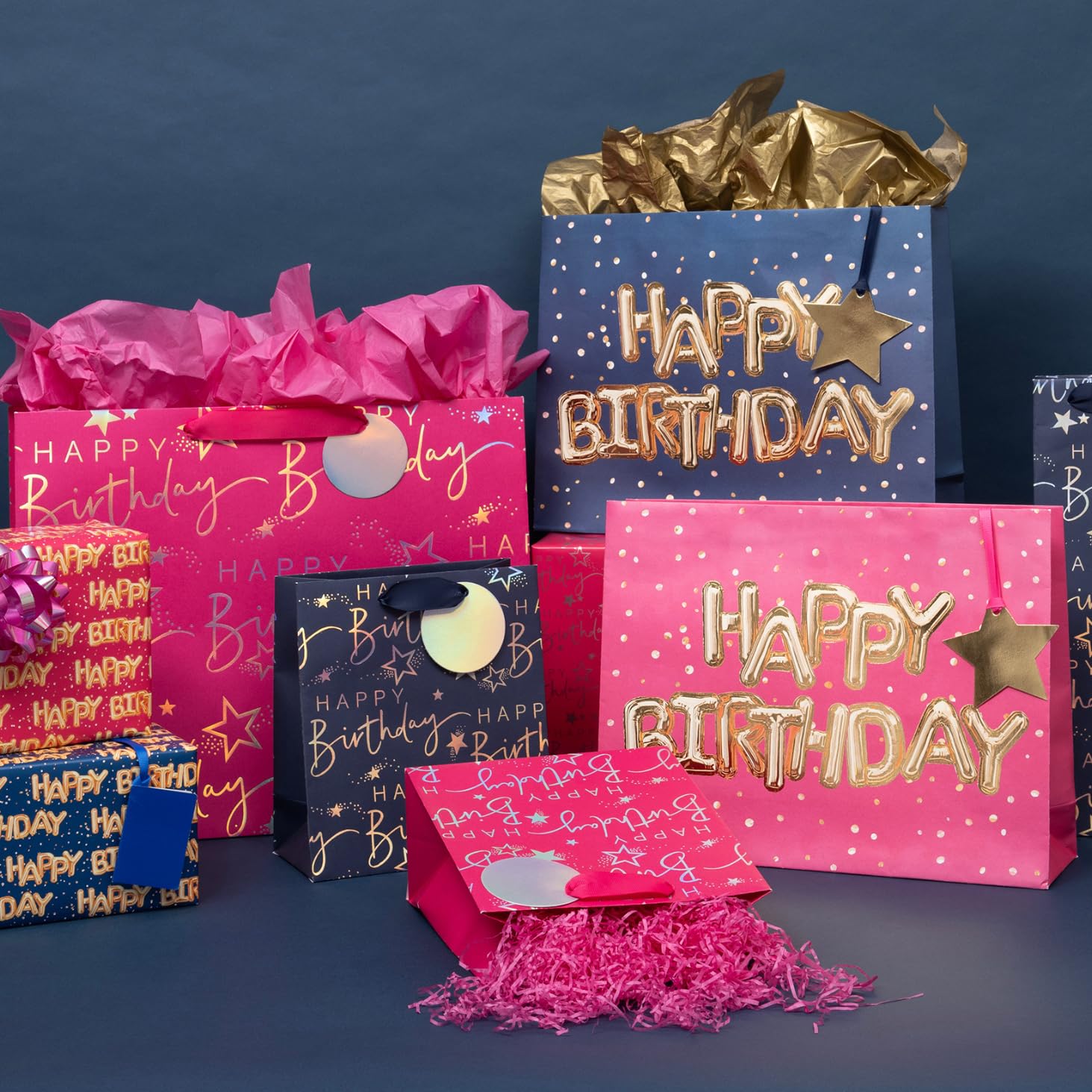 Glick Large Landscape Helium Happy Birthday Blue Gift Bag | 275 x 355 x 100 mm 5