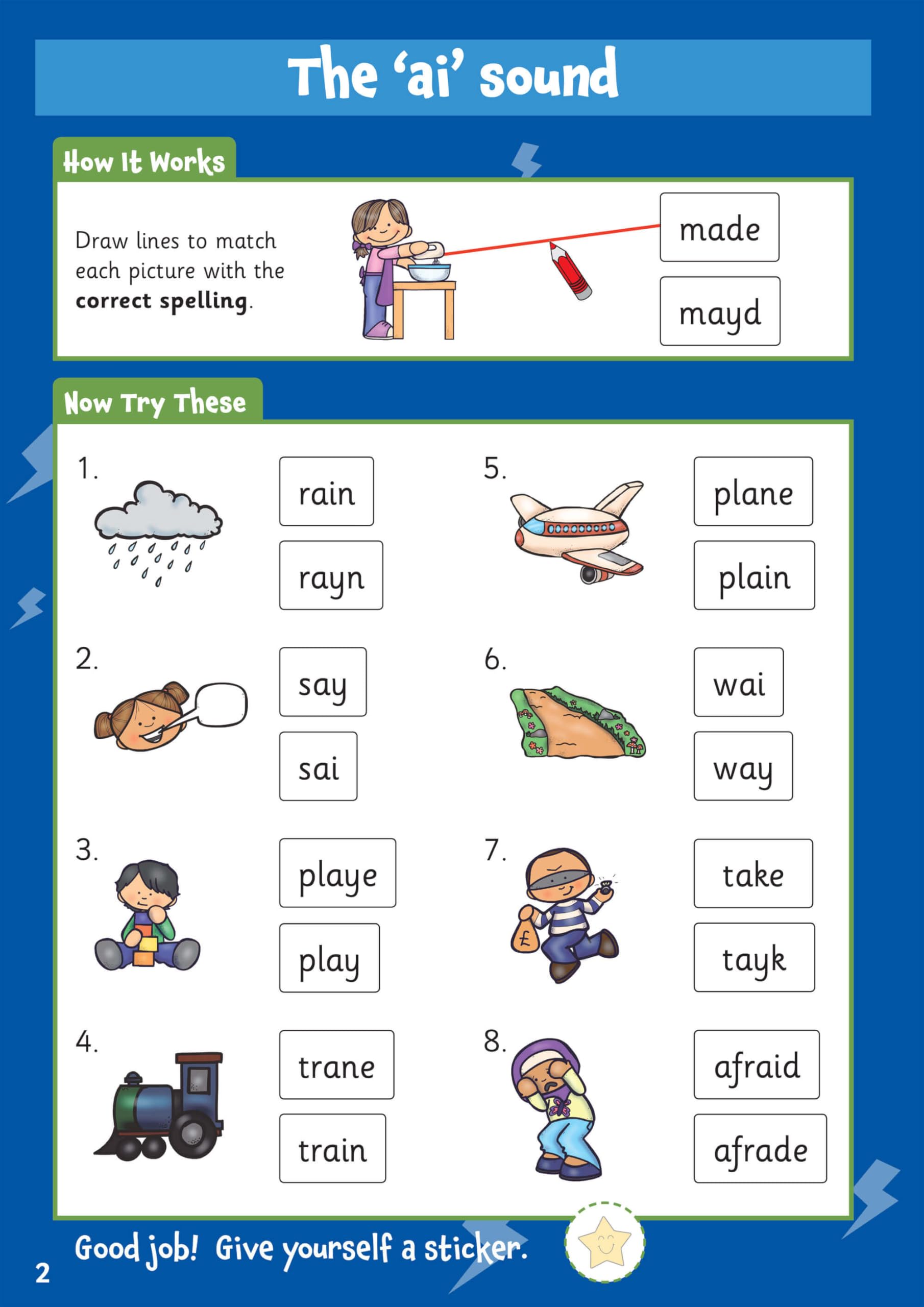 CGP 10 Minutes a Day Spelling for Ages 5-7 Activity Book with Reward Stickers