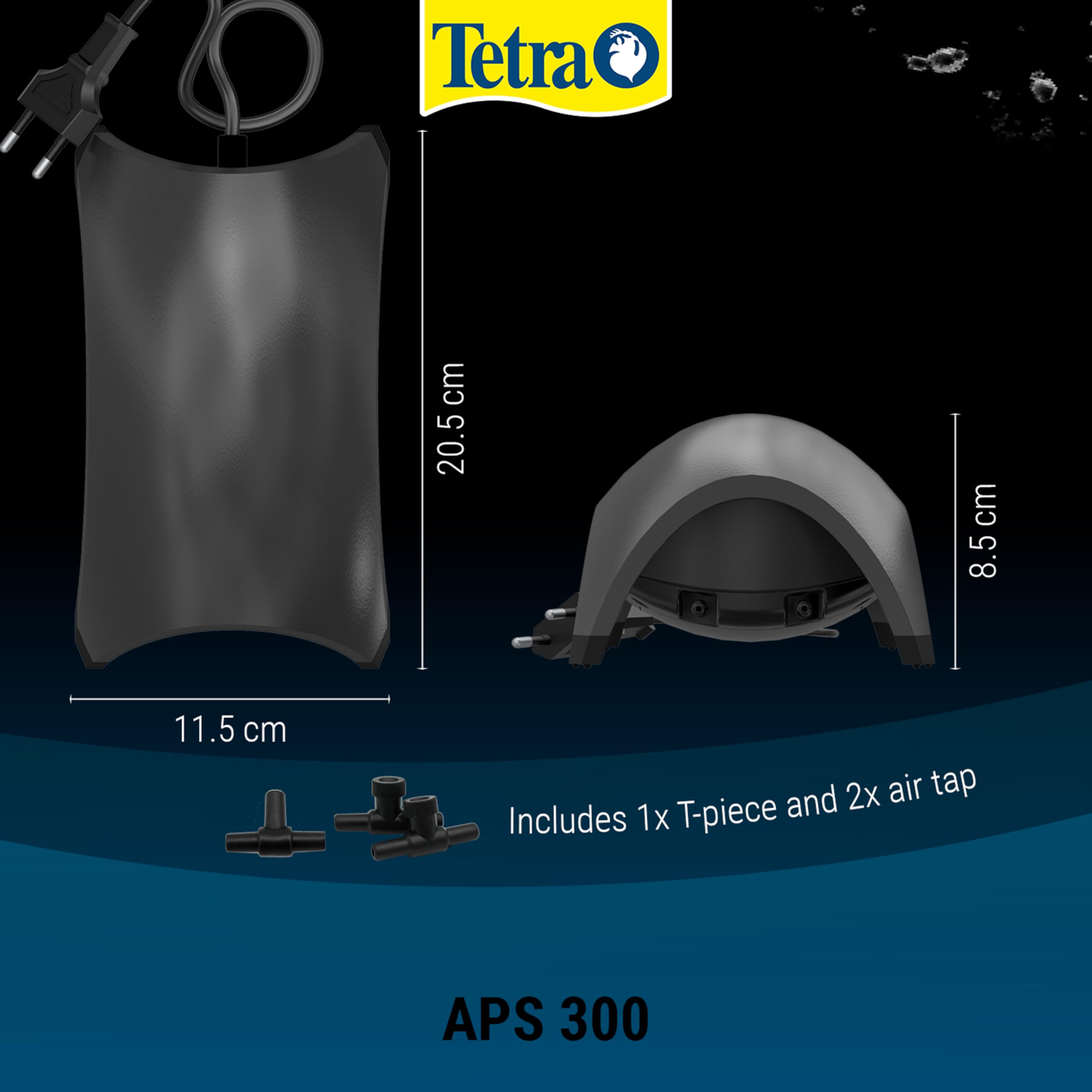 Tetra APS300 Silent Aquarium Air Pump - 300 L/Hr Flow | 120-300 Litre Tanks | Black 5
