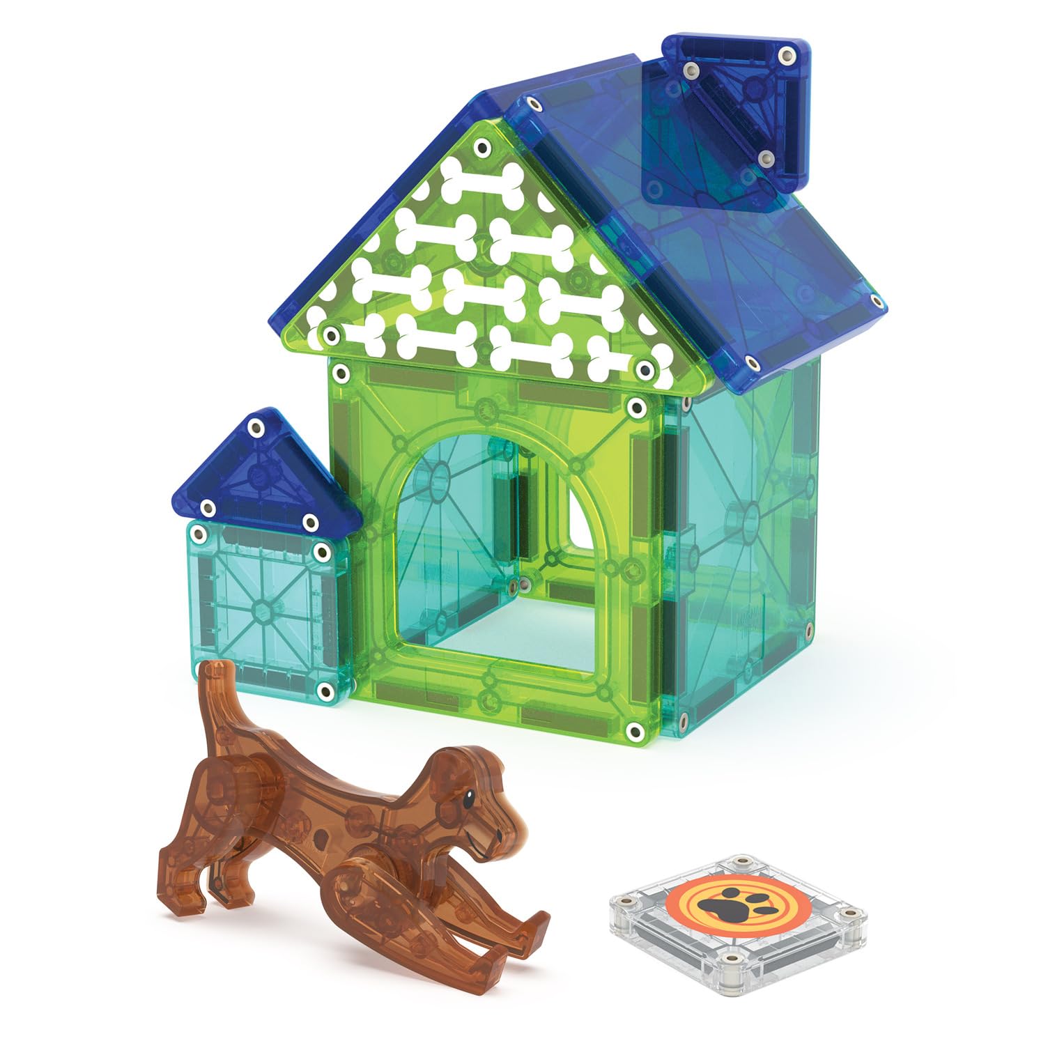 Magna-Tiles Dog House 13-Piece Magnetic Construction Set | Ages 3+ | ABS Plastic 6