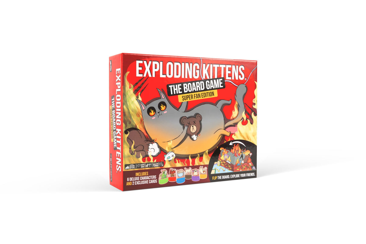 Exploding Kittens Superfan Edition Board Game - 2-6 Players, Ages 7+ | Pop-Up Game Board, Character Standees 1