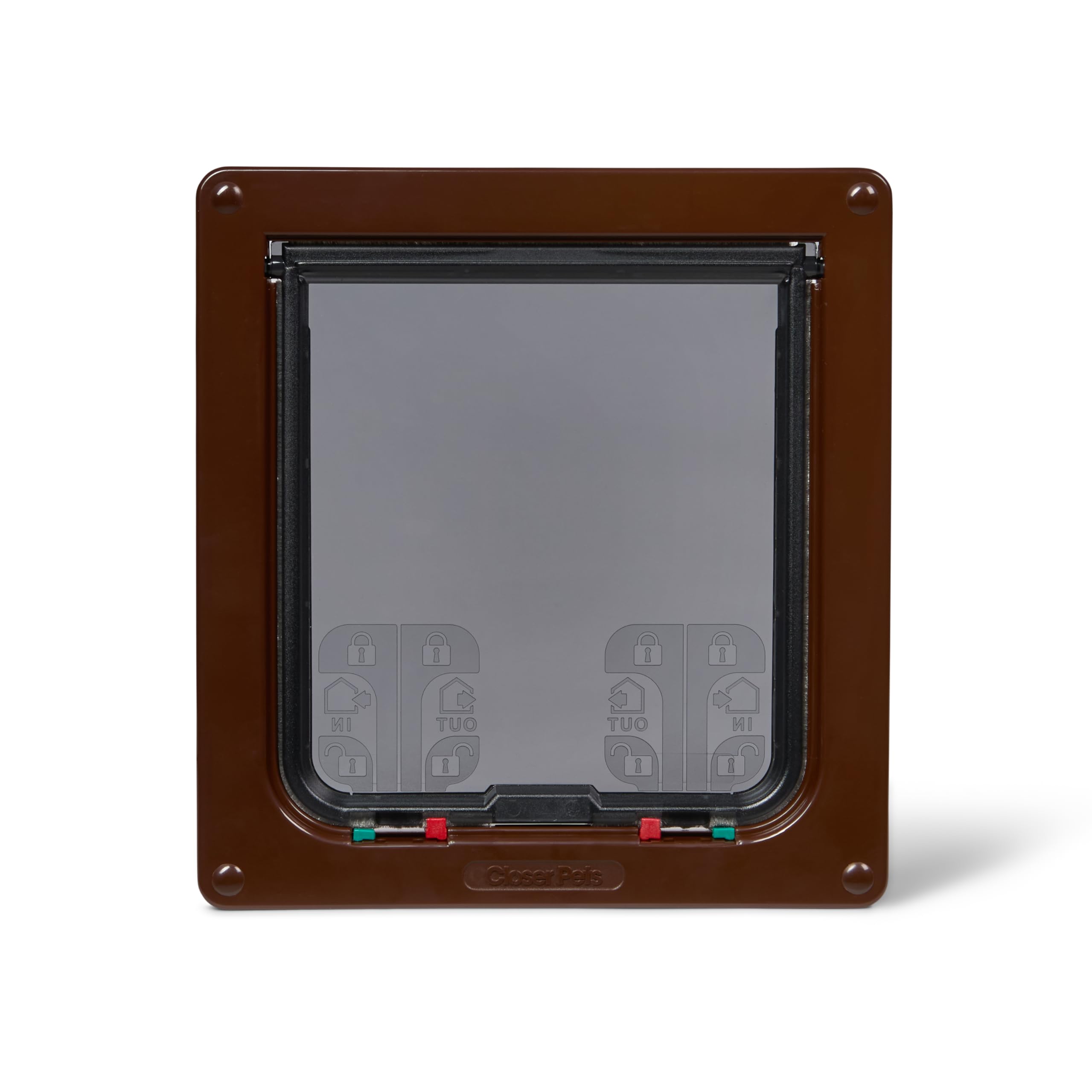 Cat Mate Large 4-Way Cat Flap | Secure Lock | For Large Cats & Small Dogs | Brown 1