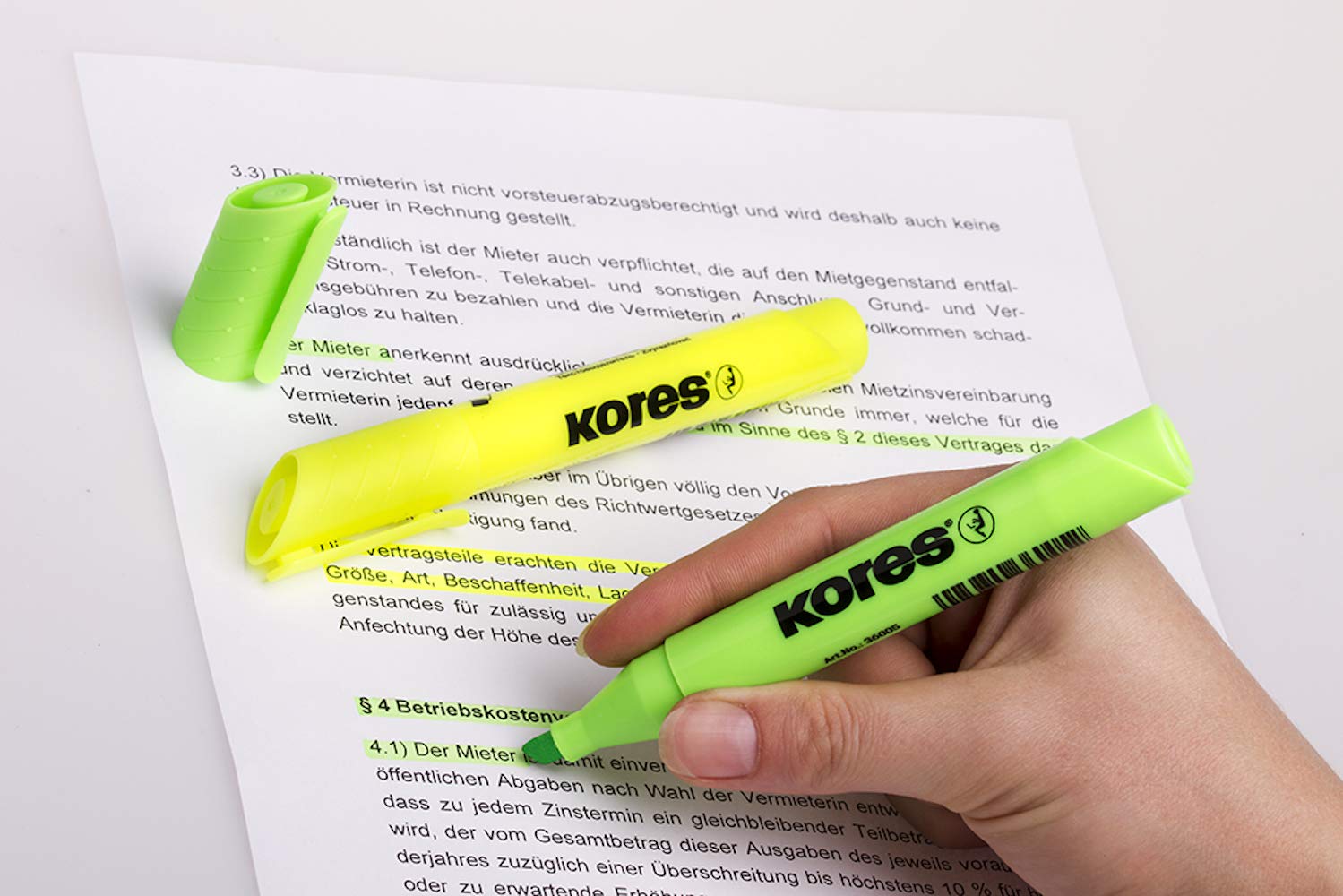 Kores High Liner Plus Fluorescent Pink Highlighter Pen with Chisel Tip | Water-Based Ink | Non-Toxic 4
