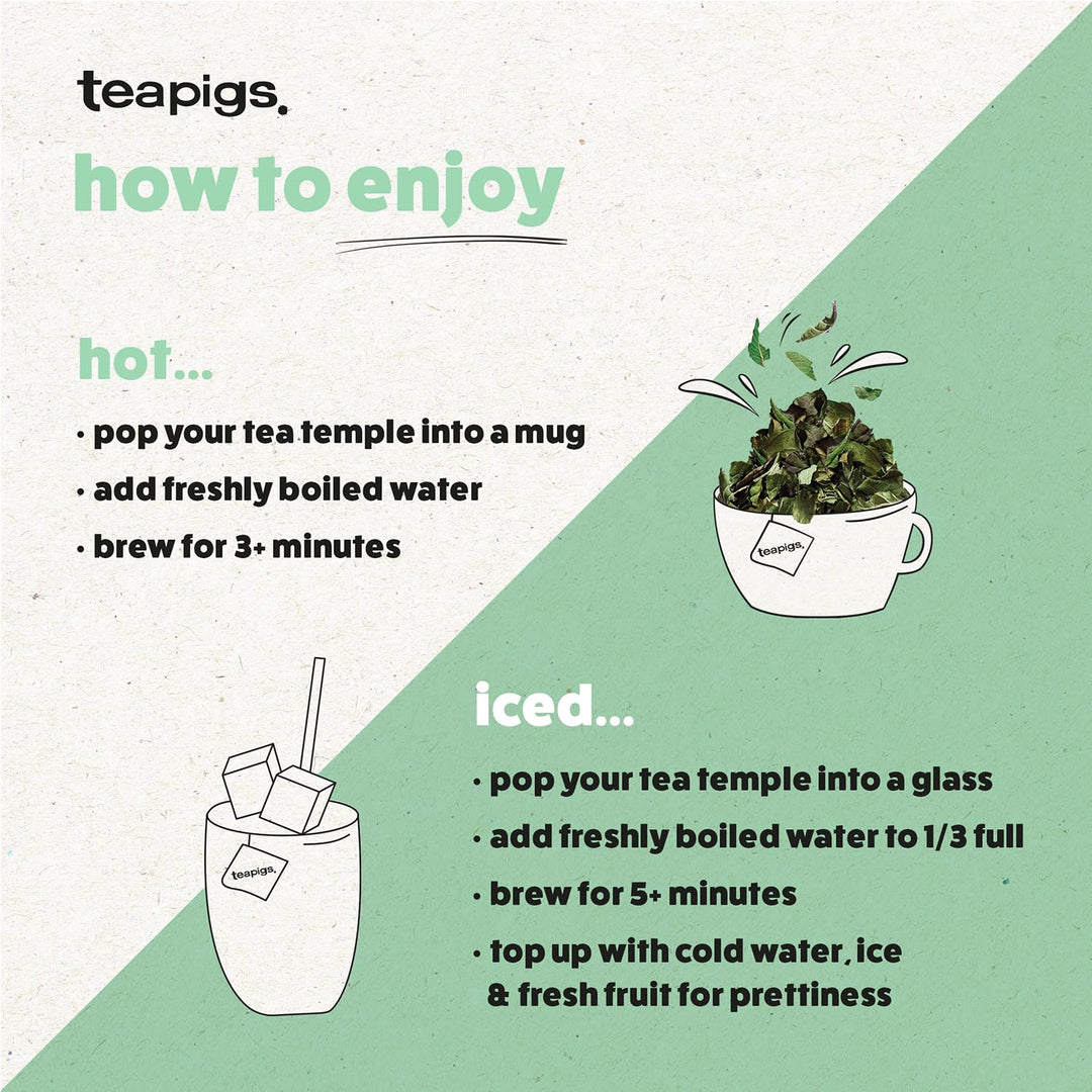 teapigs Cleanse Detox Tea, 15-Count - Organic Herbal Tea with Lemongrass, Ginger & Coconut