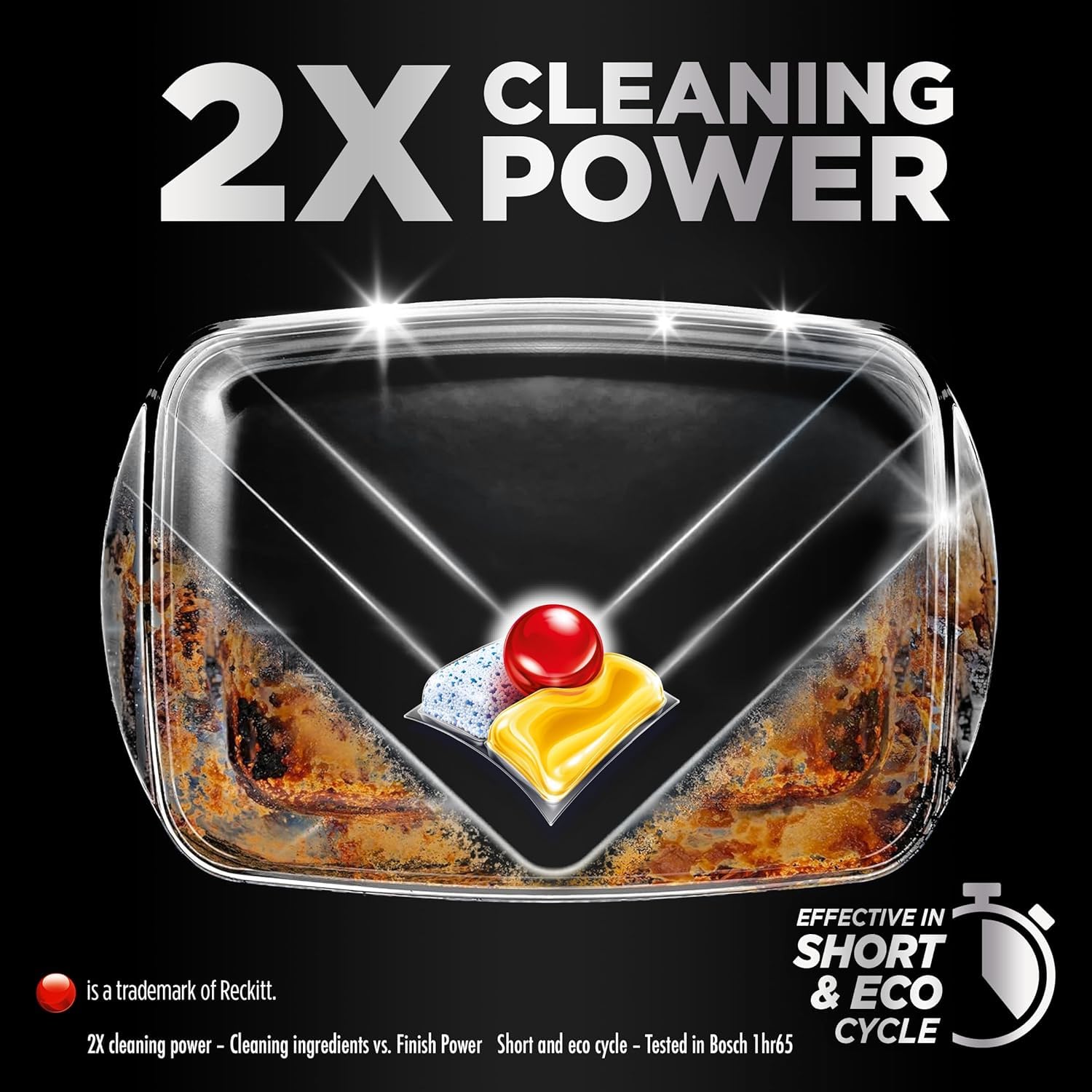 Finish Ultimate Dishwasher Tablets - 48 Count Lemon Sparkle | 2x Cleaning Power | No Pre-Rinse