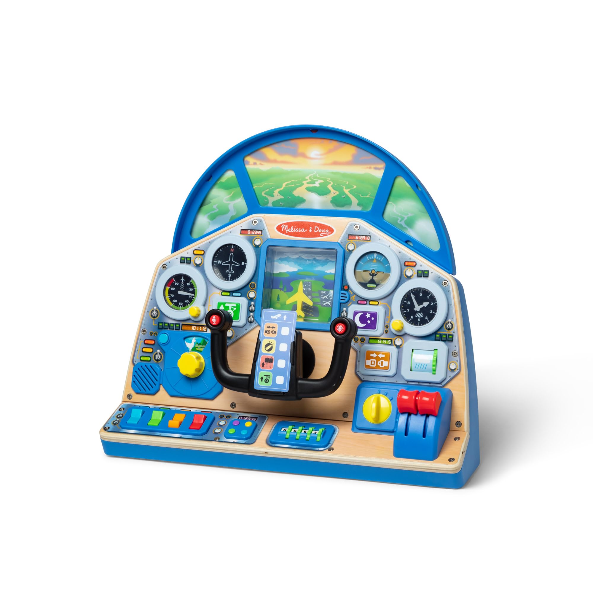 Melissa & Doug Interactive Jet Pilot Dashboard for Pretend Play | Ages 3-7 | Wooden Construction 1
