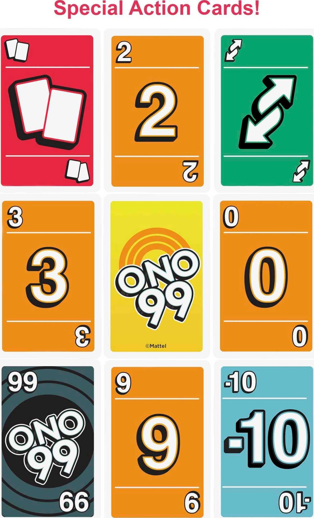 Mattel Games ONO 99 Card Game - Fast-Paced Math Skills Practice | Ages 7+ | Up to 10 Players 4