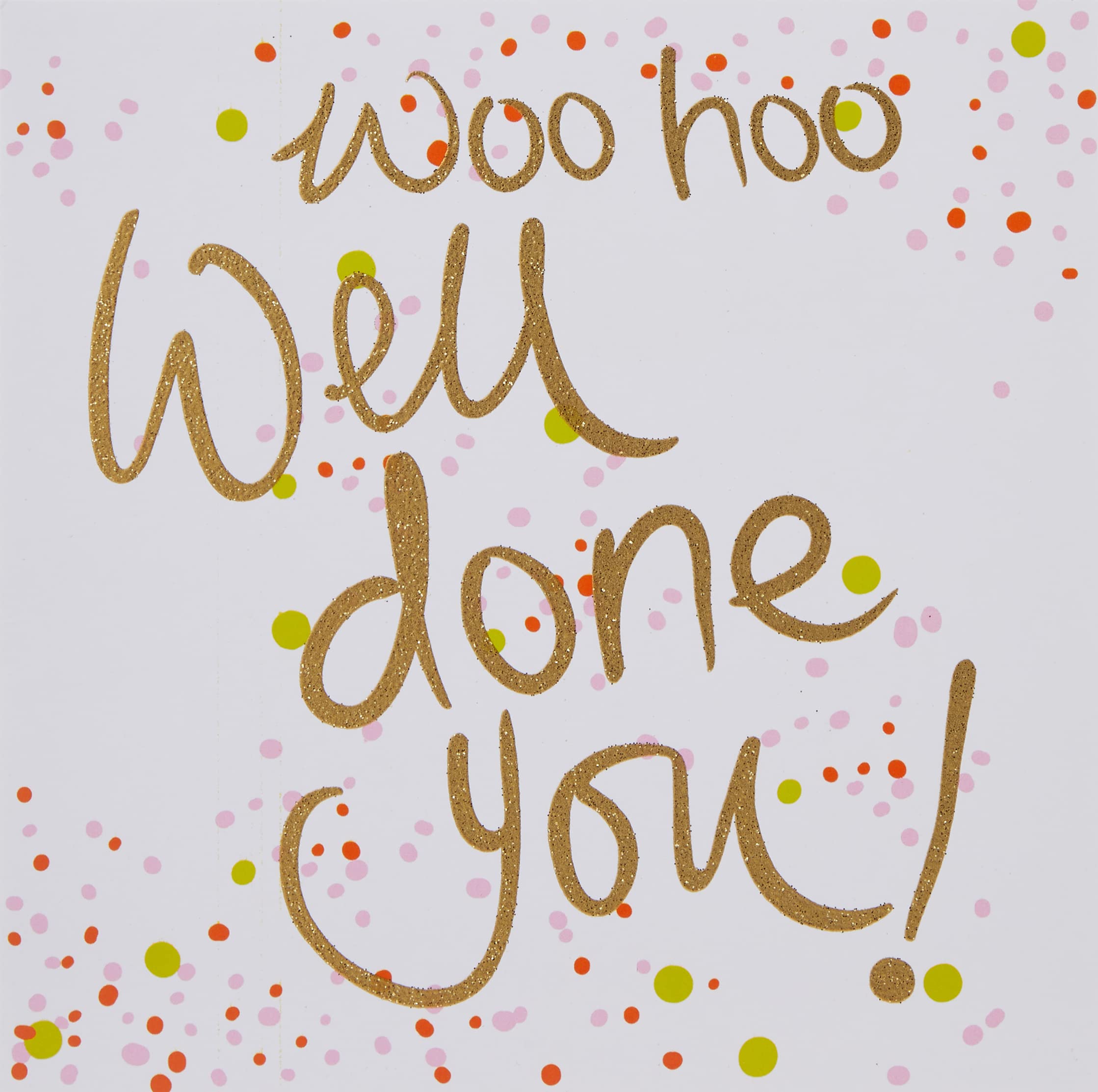 Piccadilly Greetings Woo Hoo Congratulations Card with Envelope | 160mm sq | Blank Inside