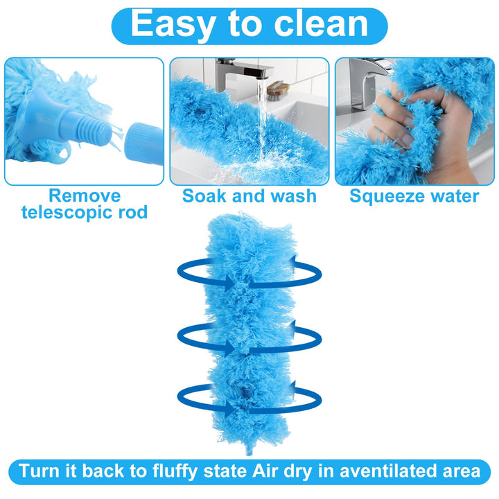 ASelected Extendable Microfiber Duster with 108" Telescoping Pole for High Ceilings, Fans & Blinds