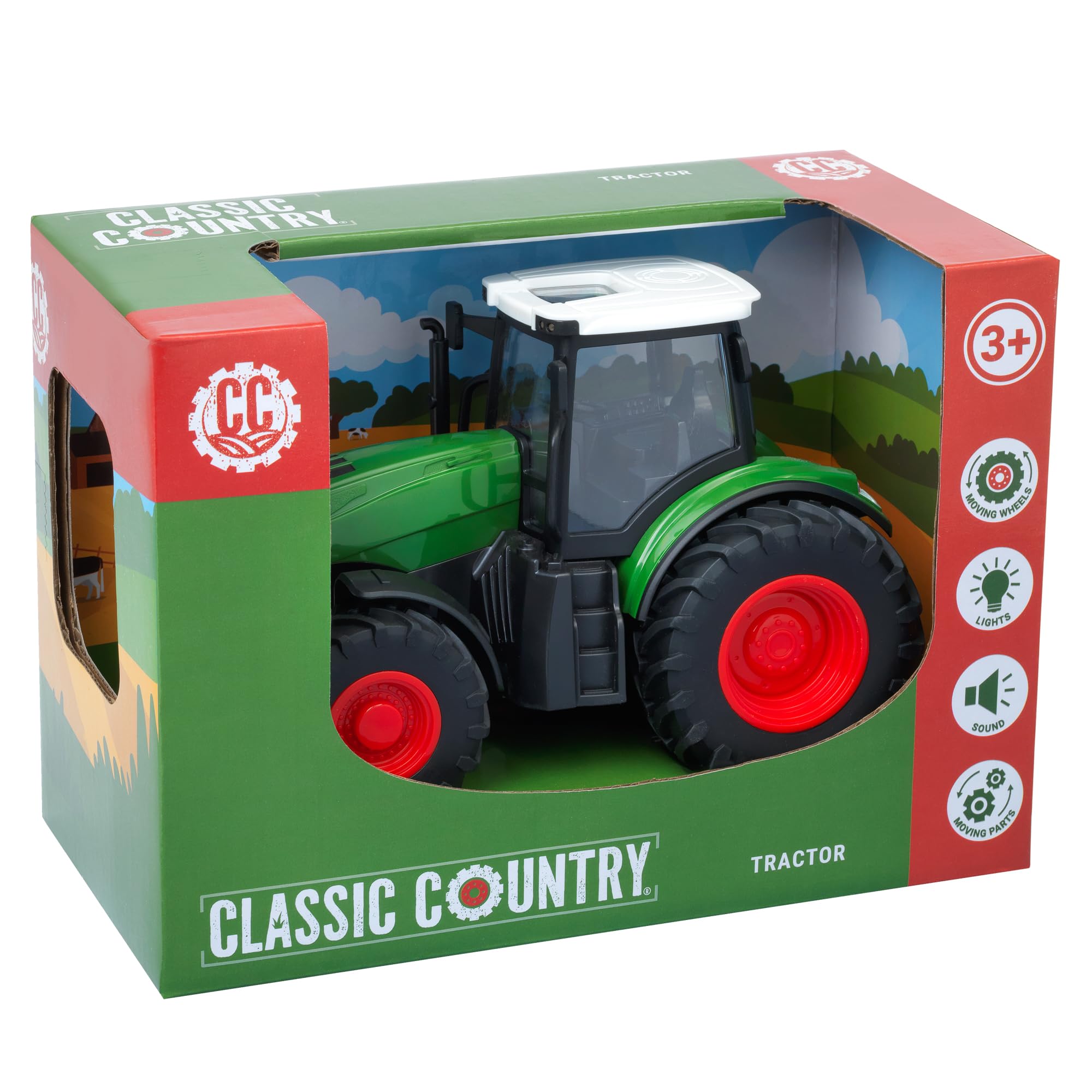Classic Country John Adams Tractor - 19cm Lights & Sound Vehicle for Kids 3+ 1