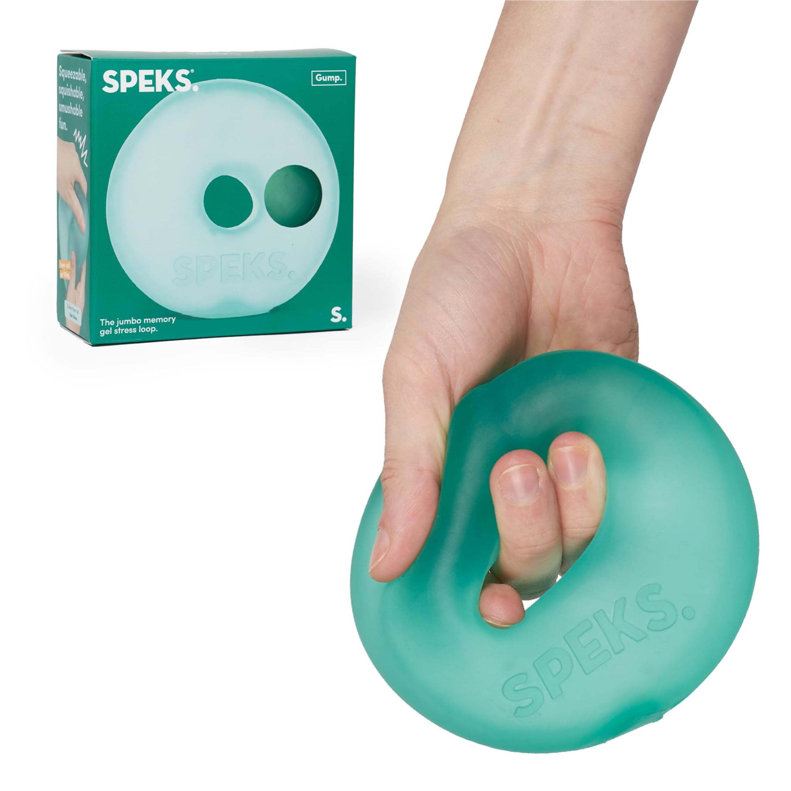 Speks Gump Jumbo Loop Gel-Filled Stress Ball - Ultra-Squishy Fidget Toy | Teal | Large 1 Loop 1