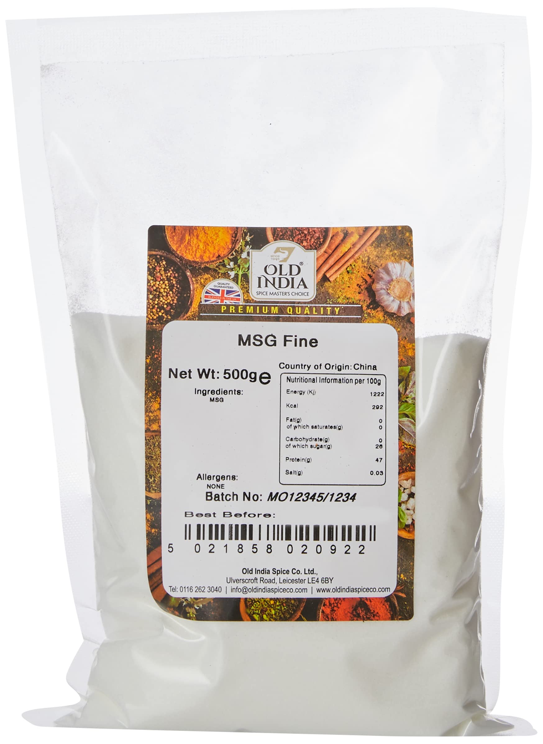 Old India MSG Fine Powder - 500g Natural Additive Free Seasoning